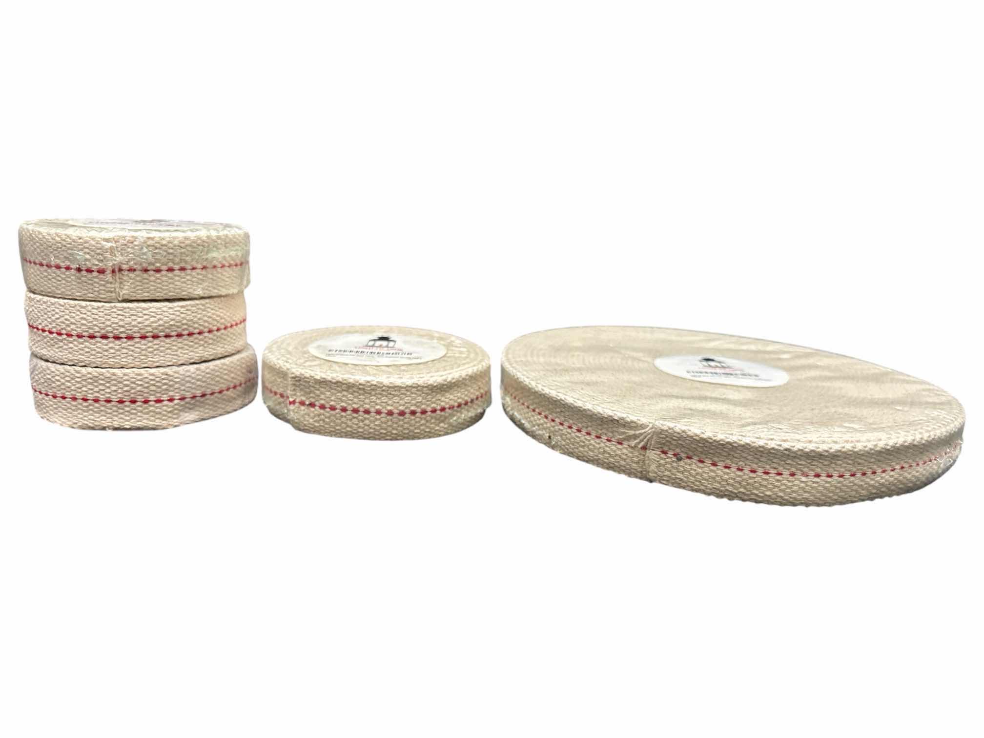 Photo 1 of LIGHT OF MINE 100% COTTON FLAT WICK FOR PARAFFIN OIL/KEROSENE BASED LANTERNS & OIL LAMPS W GENUINE RED STITCH *SEE NOTES FOR SIZES (5 ROLLS)