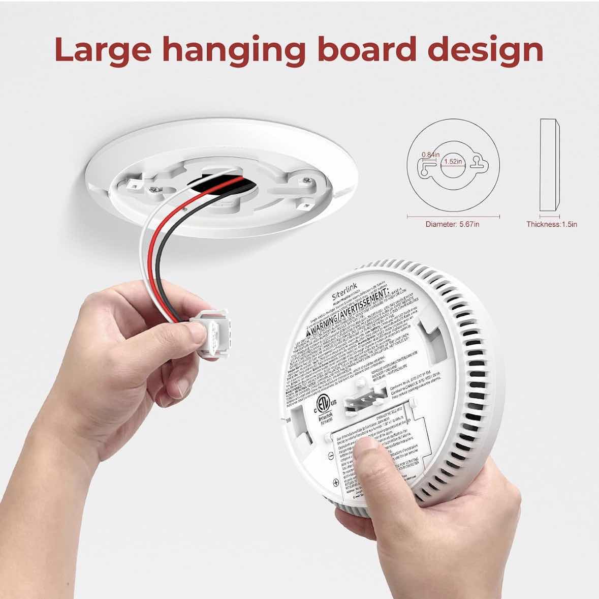 Photo 1 of NIB SITERLINK 6-PACK HARDWIRED INTERCONNECTED SMOKE DETECTORS, PHOTOELECTRIC SMOKE ALARM W 9V BATTERY BACK-UP, TEST/SILENCE BUTTON (GS562A)