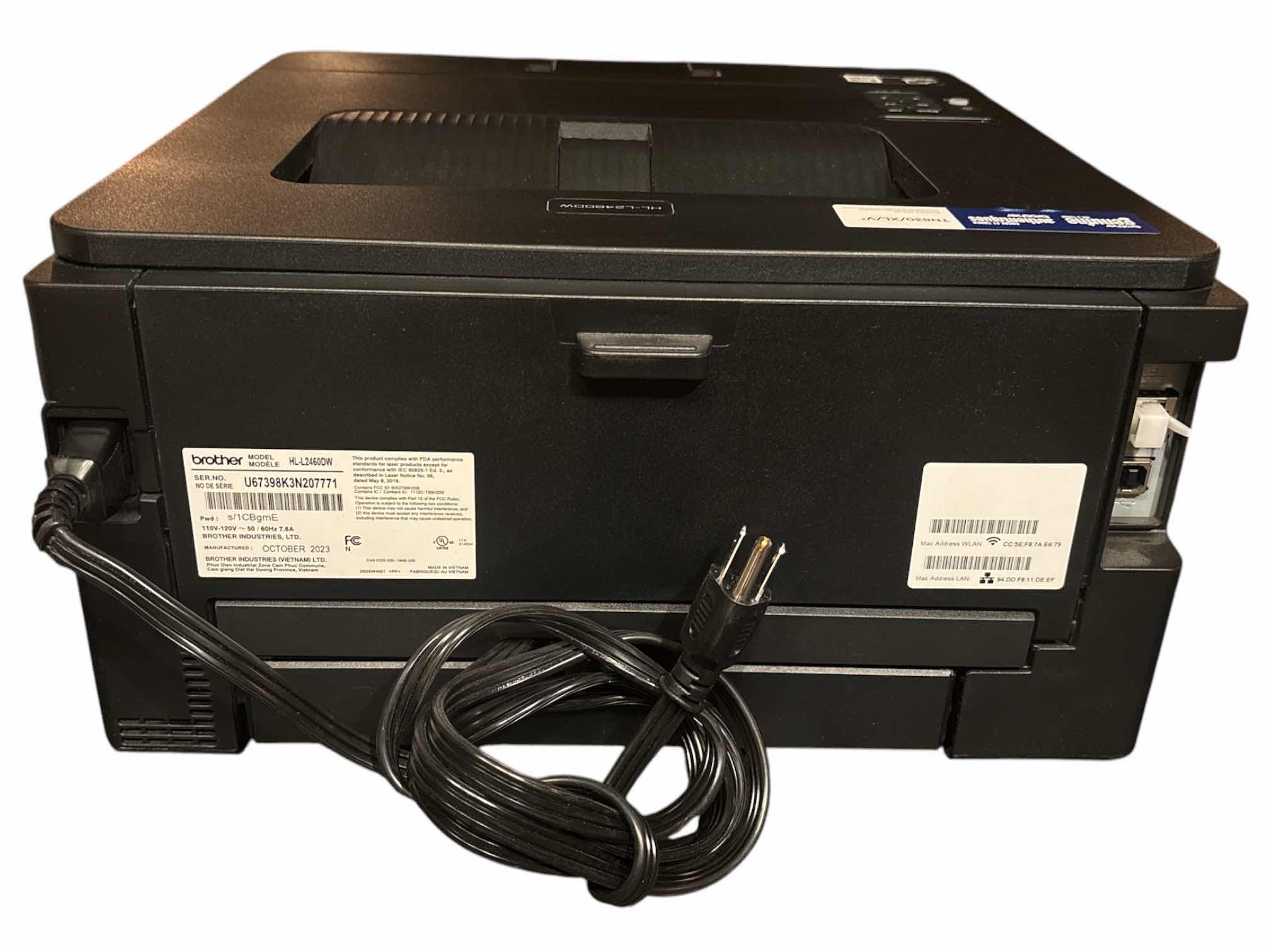 Photo 1 of BROTHER COMPACT WIRELESS LASER PRINTER (HL-L2460DW)