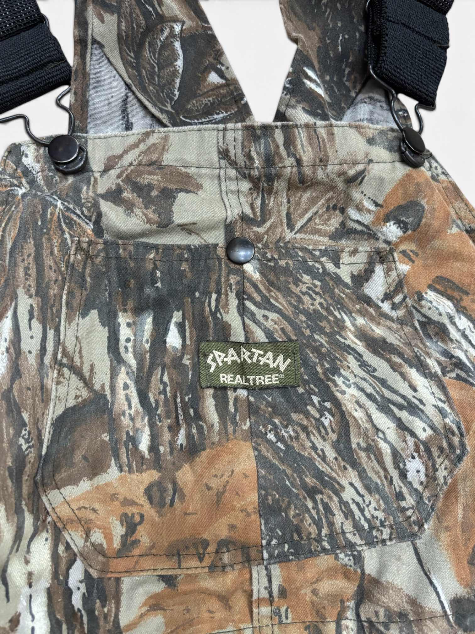 Photo 1 of SPARTAN REAL TREE OVERALLS (CAMO, SIZE 36 X 34) & PROPPER PUBLIC SAFETY CARGO PANTS (BLACK, SIZE LARGE/SHORT)