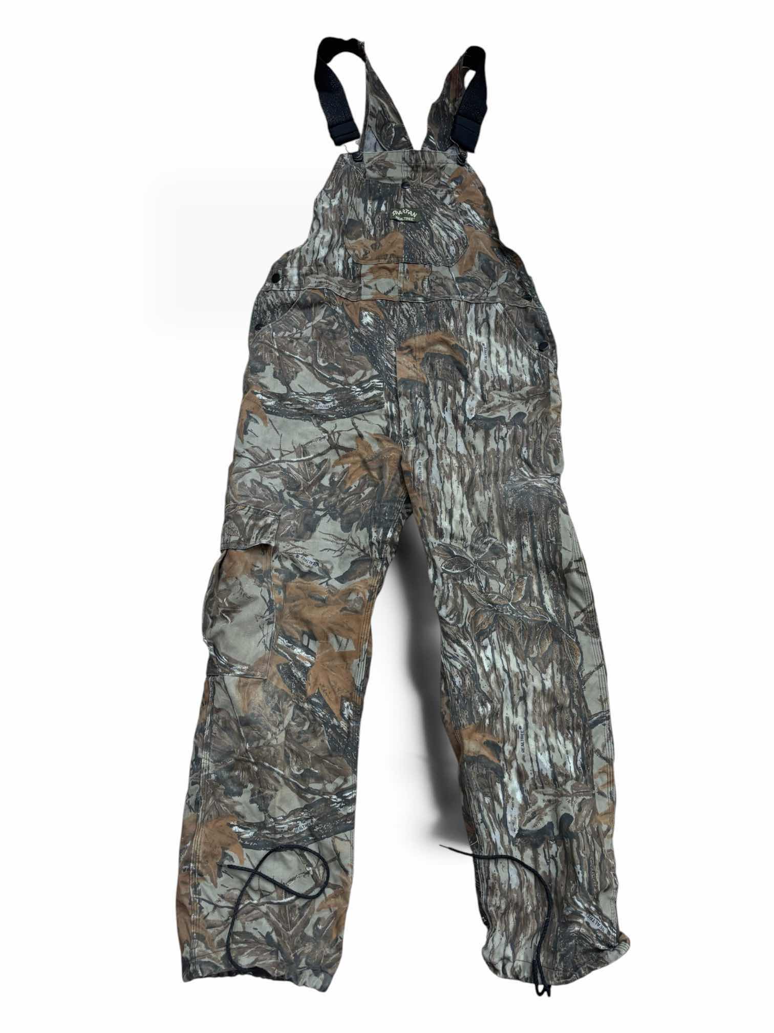 Photo 1 of SPARTAN REAL TREE OVERALLS (CAMO, SIZE 36 X 34) & PROPPER PUBLIC SAFETY CARGO PANTS (BLACK, SIZE LARGE/SHORT)