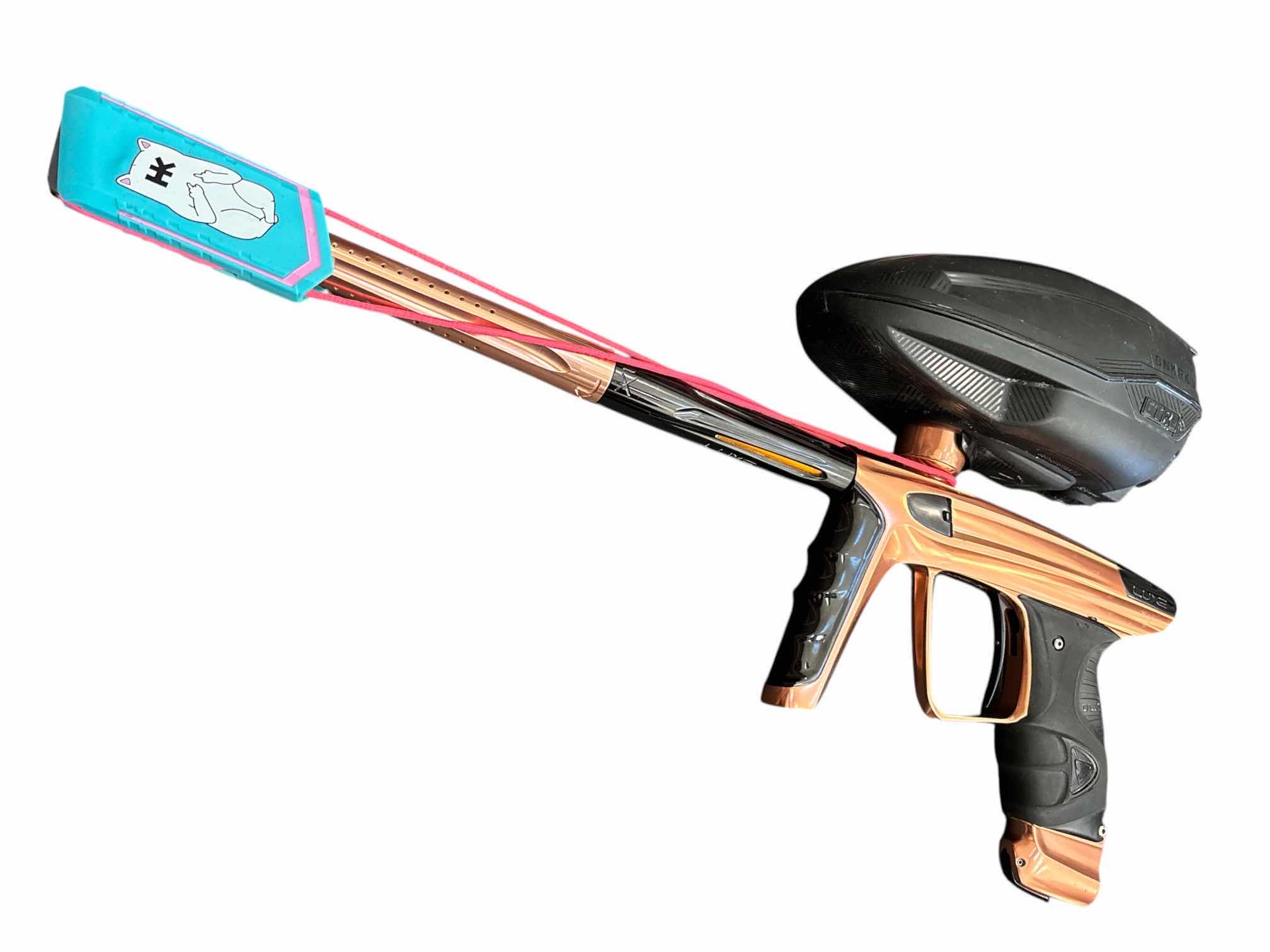 Photo 1 of DLX LUXE ICE PAINTBALL GUN (COPPER/DUST BLACK) & BUNKER KINGS CTRL PAINTBALL LOADER W SPEED FEED & DUAL RAMPS