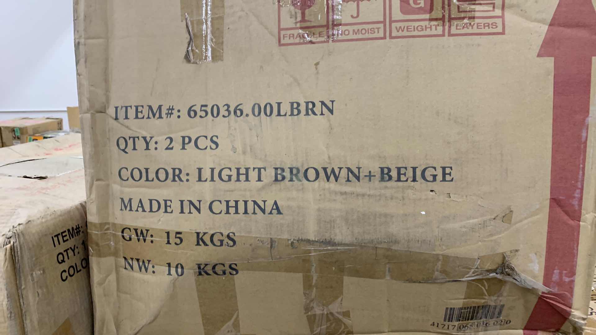 Photo 1 of LIGHT BROWN AND BEIGE CHAIRS WITH CUSHIONS SET OF 2