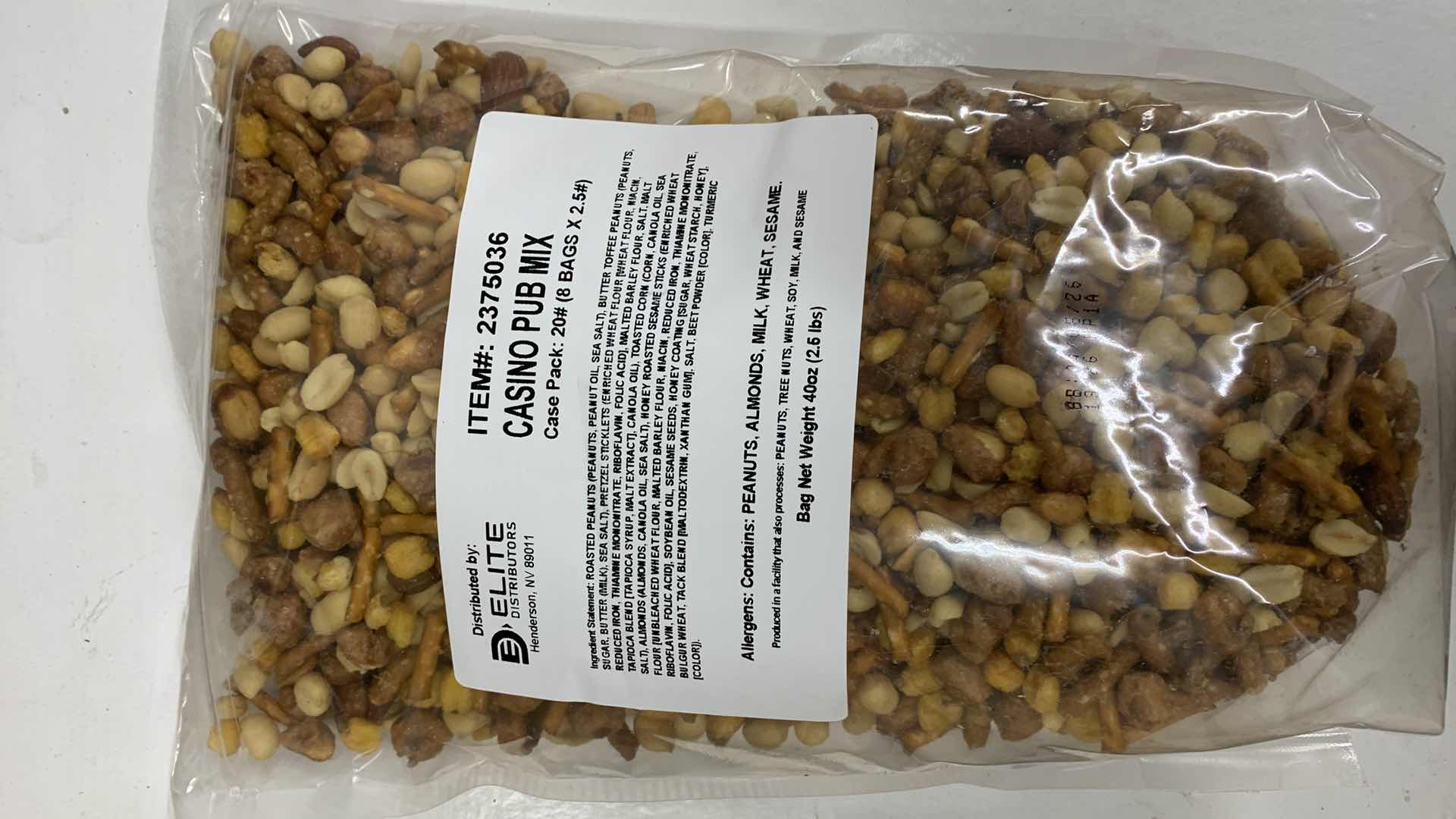 Photo 1 of CASE OF 8 CASINO PUB SNACK MIX BAGS 2.5 POUNDS