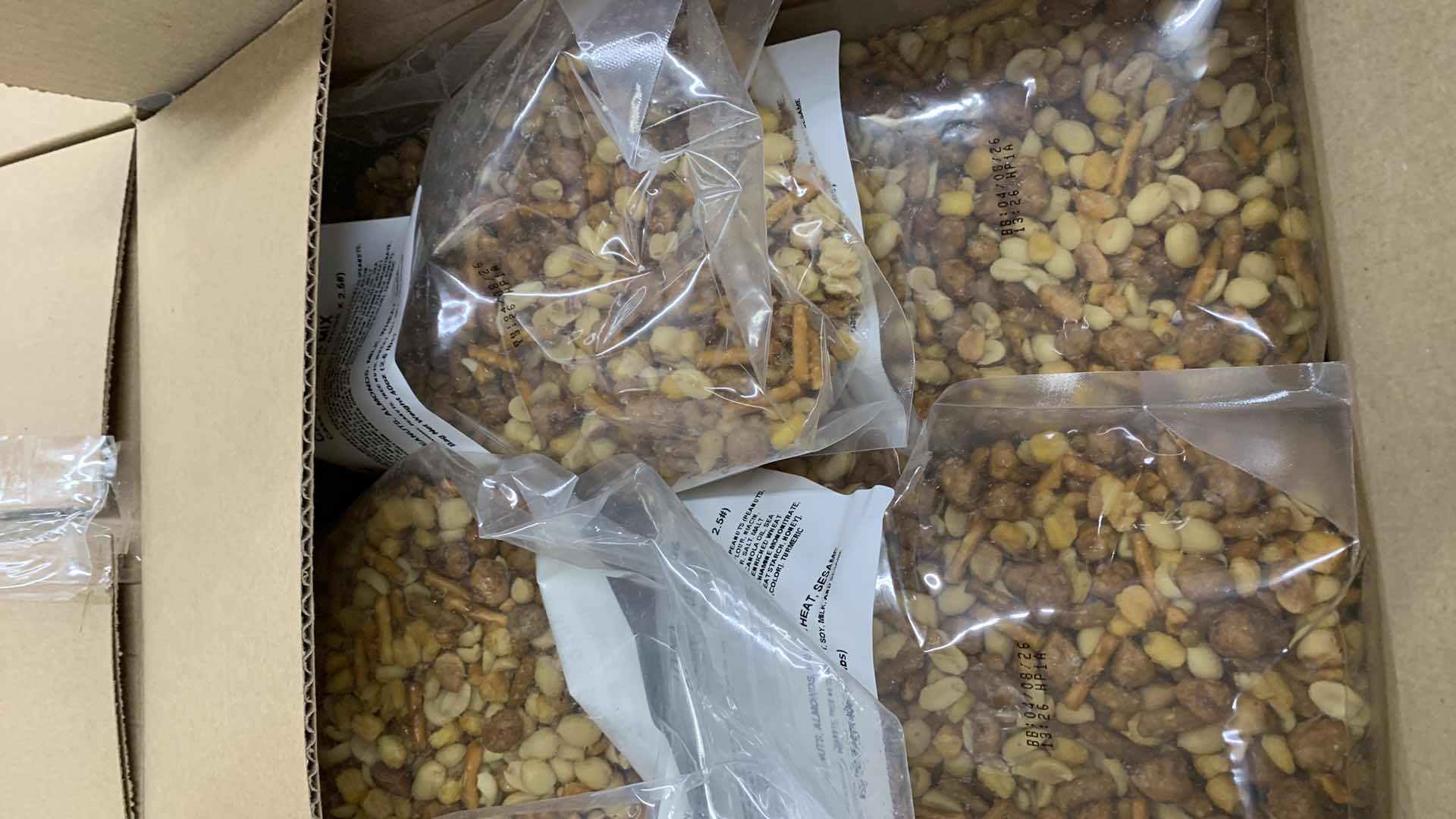 Photo 1 of CASE OF 8 CASINO PUB SNACK MIX BAGS 2.5 POUNDS