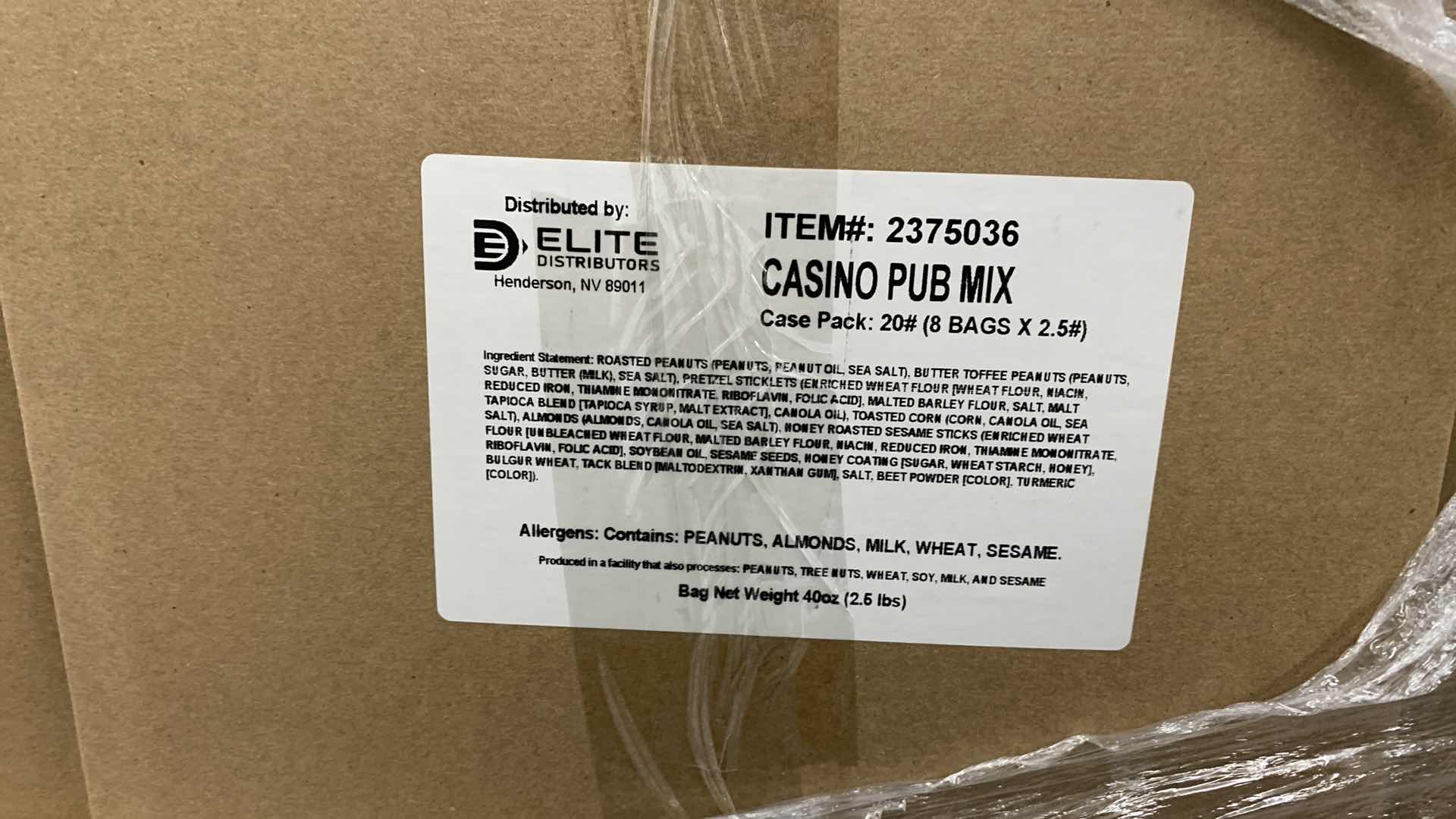Photo 1 of CASE OF 8 CASINO PUB SNACK MIX BAGS 2.5 POUNDS