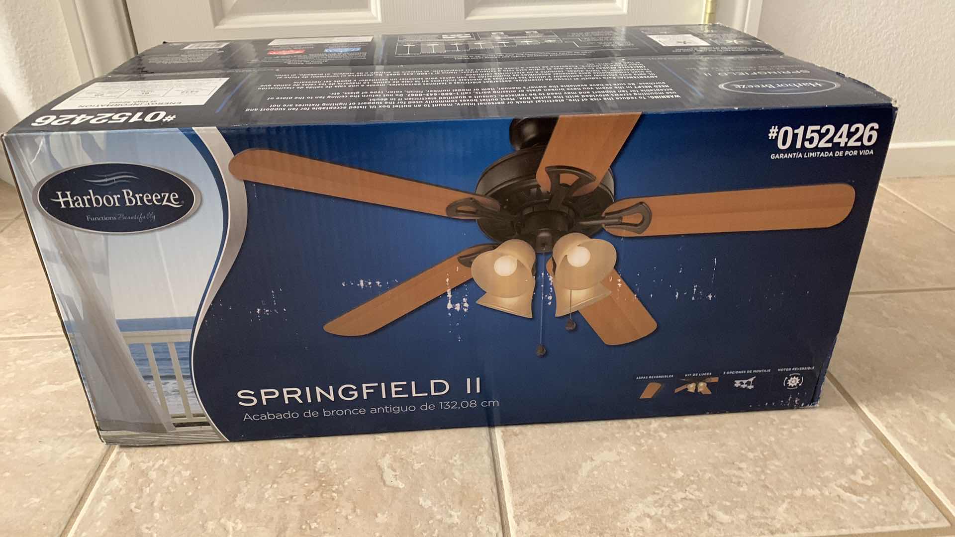 Photo 4 of HARBOR BREEZE SPRINGFIELD II CEILING FAN WITH LIGHT FACTORY SEALED