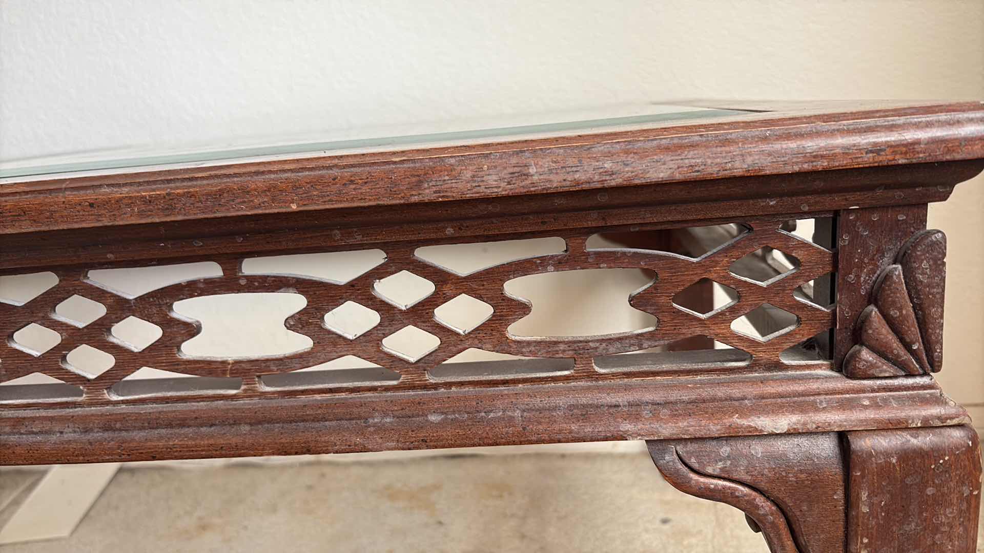 Photo 1 of CHIPPENDALE STYLE CARVED COFFEE TABLE 47.5”X24”H18”