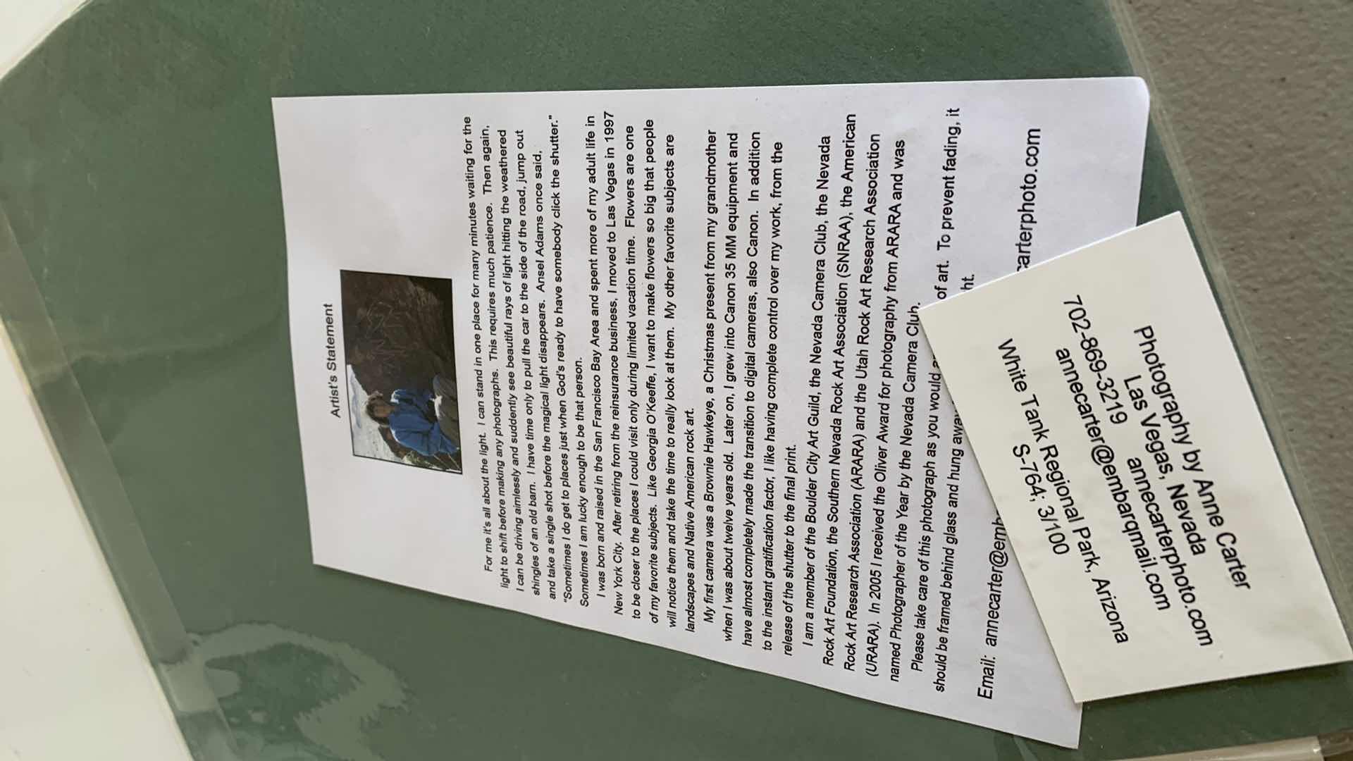 Photo 1 of 2 PICTURE FRAMES AND A FRAMED SIGNED PICTURE