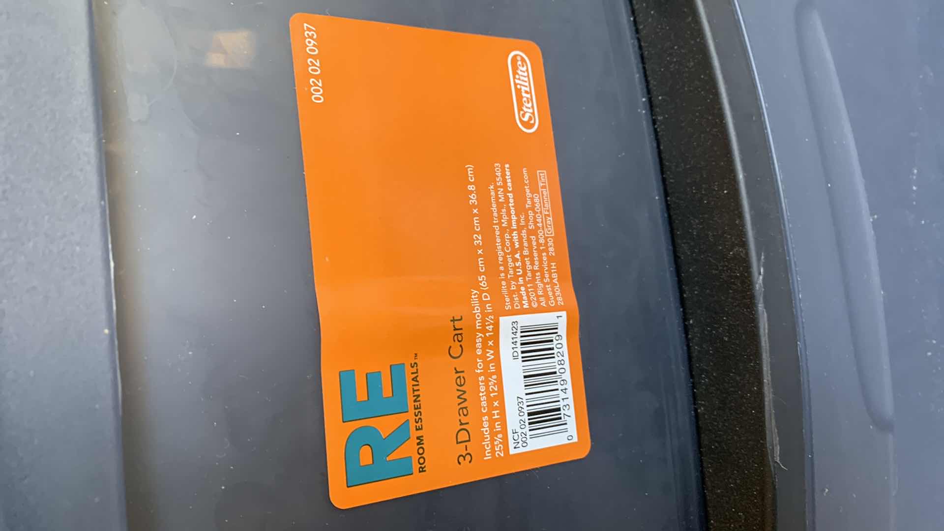 Photo 1 of ROOM ESSENTIAL PLASTIC STORAGE CART