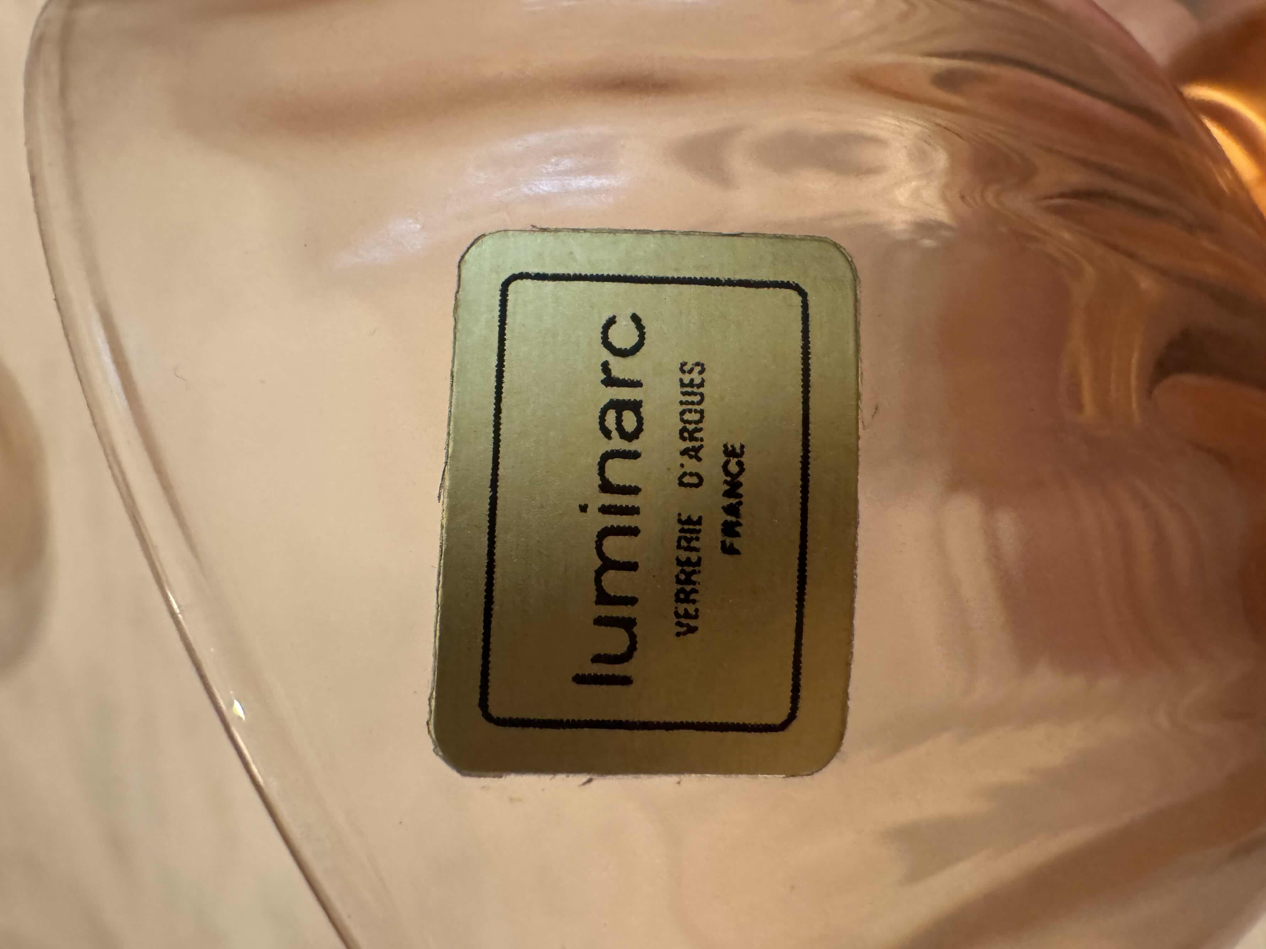 Photo 1 of 8-VINTAGE FRENCH LUMINARC ROSALINE PINK SWIRL GLASSES-D4”X H4.5”