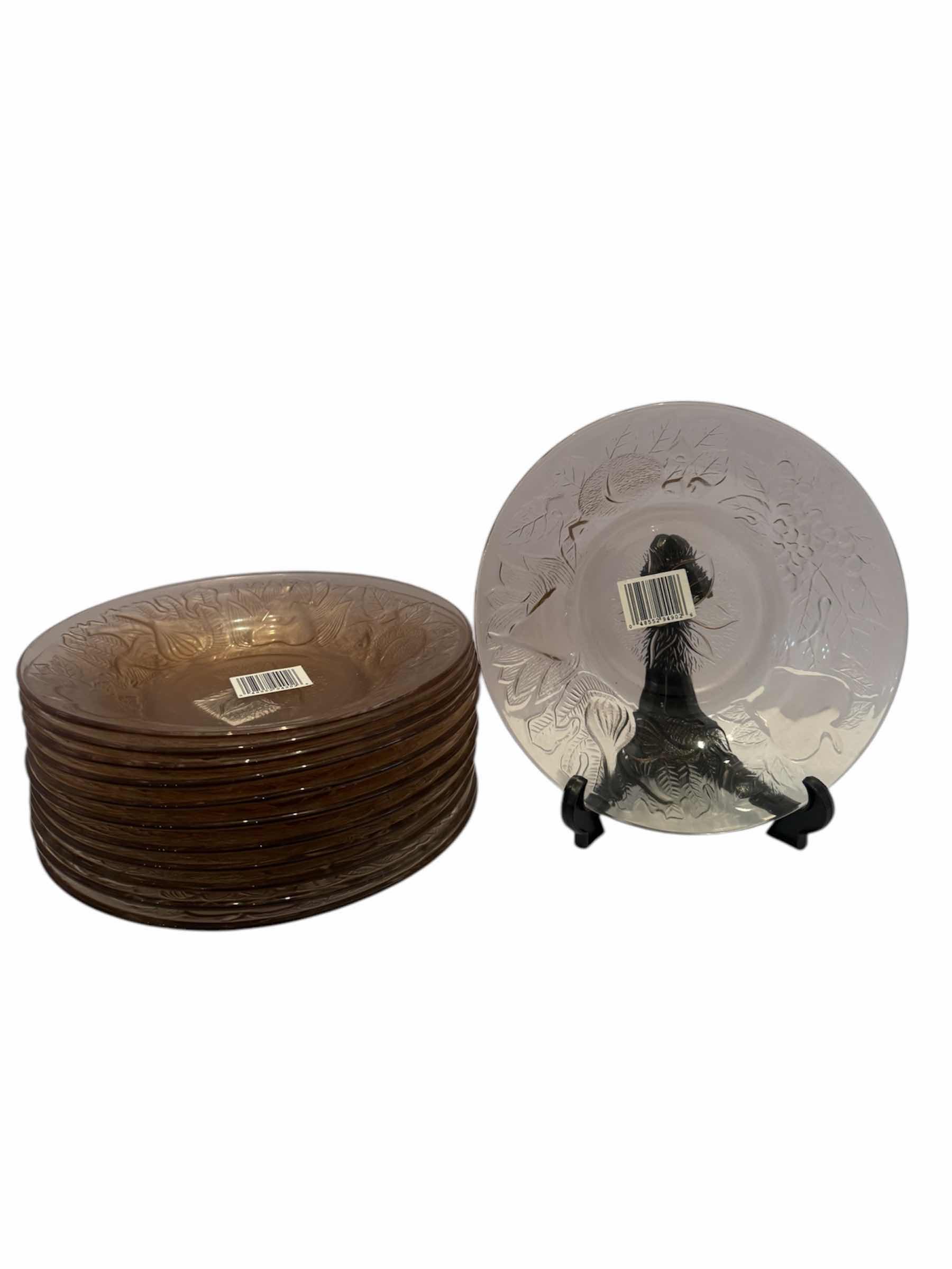 Photo 1 of 12-VINTAGE  LUMINARIC PINK DEPRESSION GLASS SALDBOWL/SOUPBOWL 
D8.5”