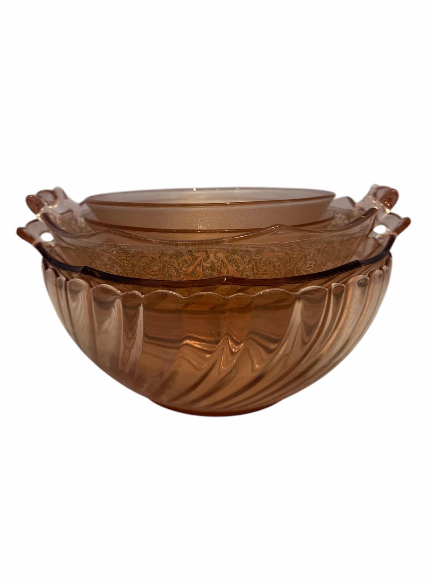 Photo 1 of 5-VINTAGE PINK DEPRESSION GLASS SERVING BOWLS


