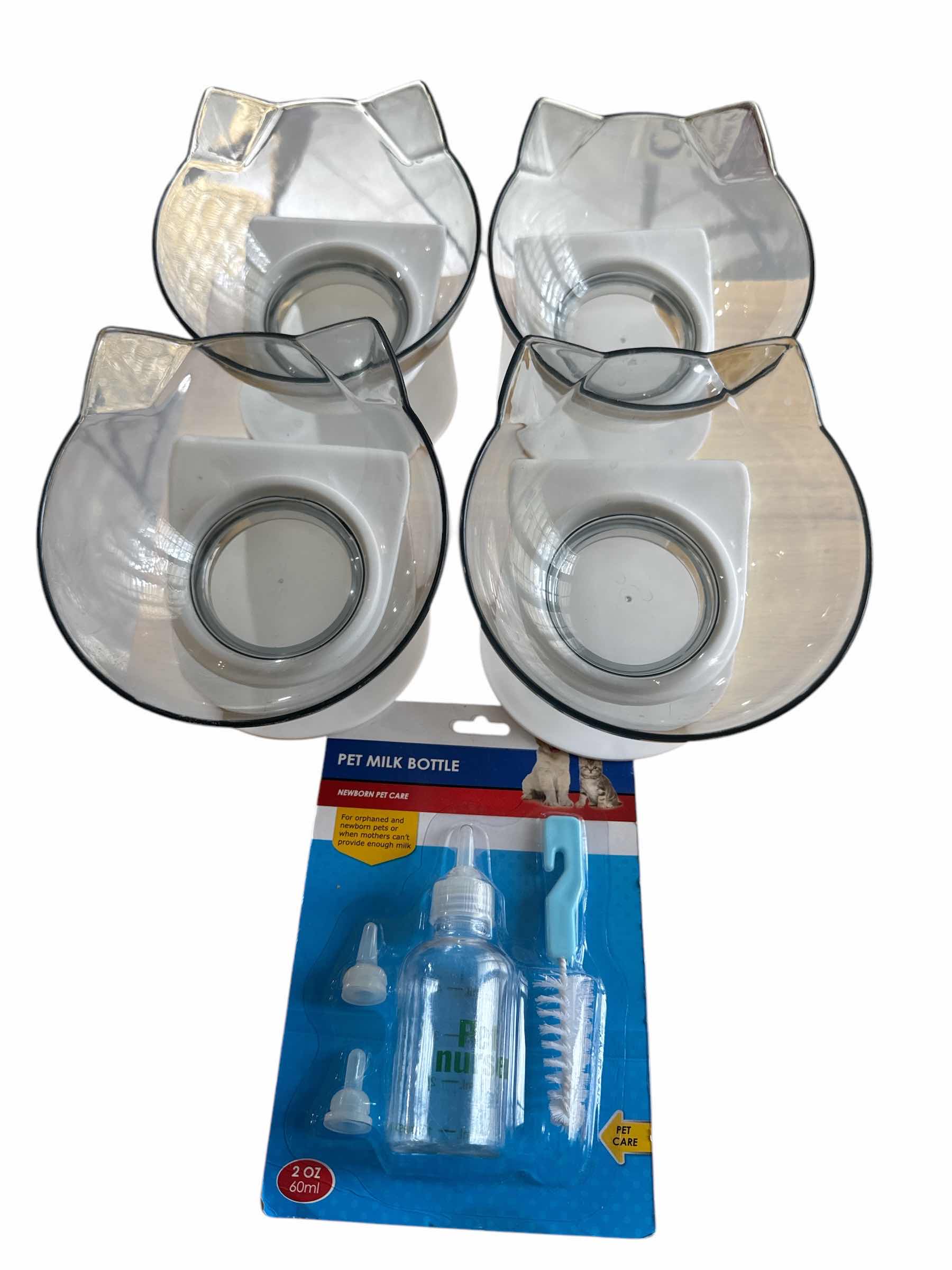Photo 1 of 4 CAT DISHES AND ONE BRAND NEW PET BOTTLE