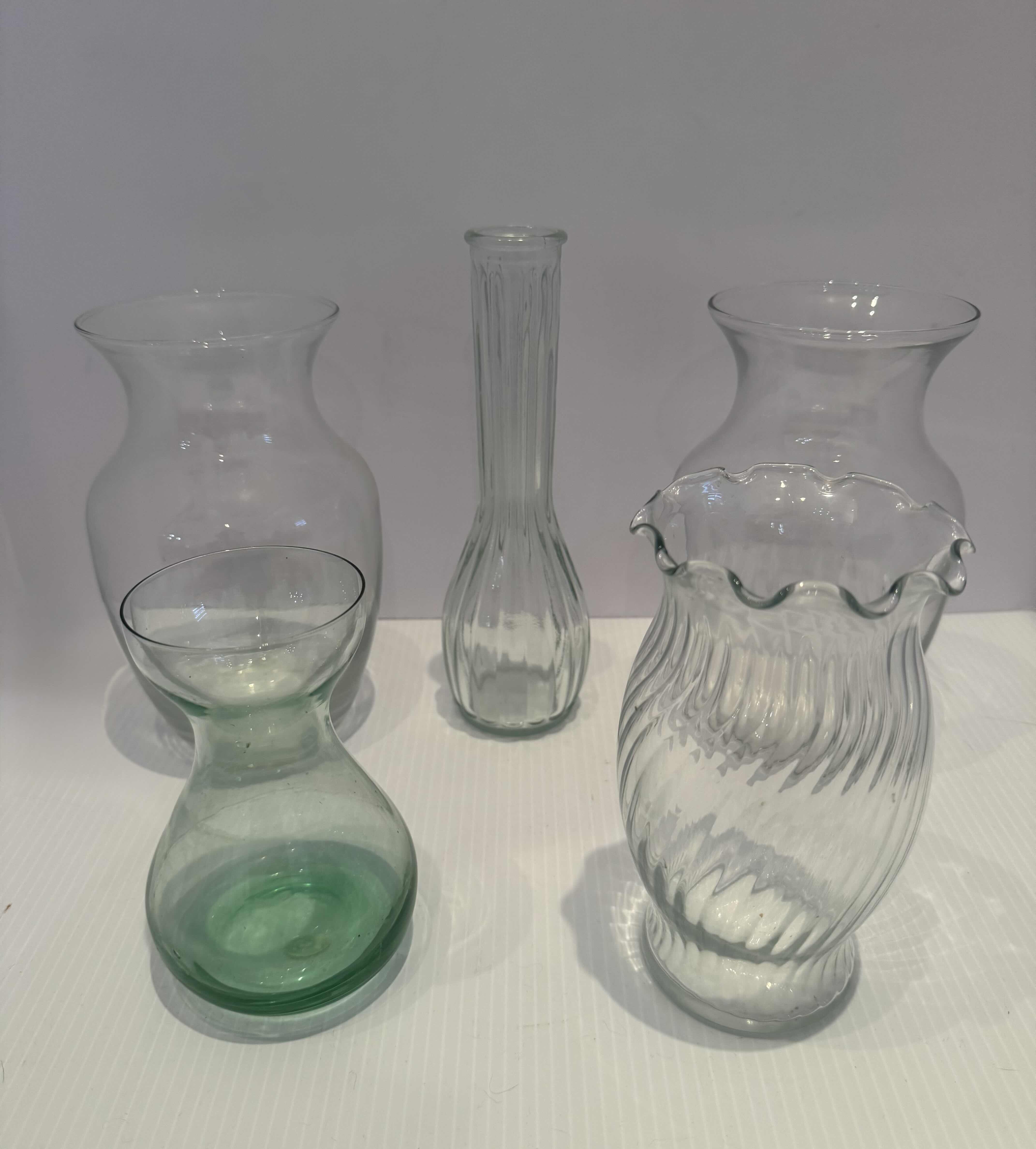 Photo 1 of GLASS FLOWER VASES, SET OF 5