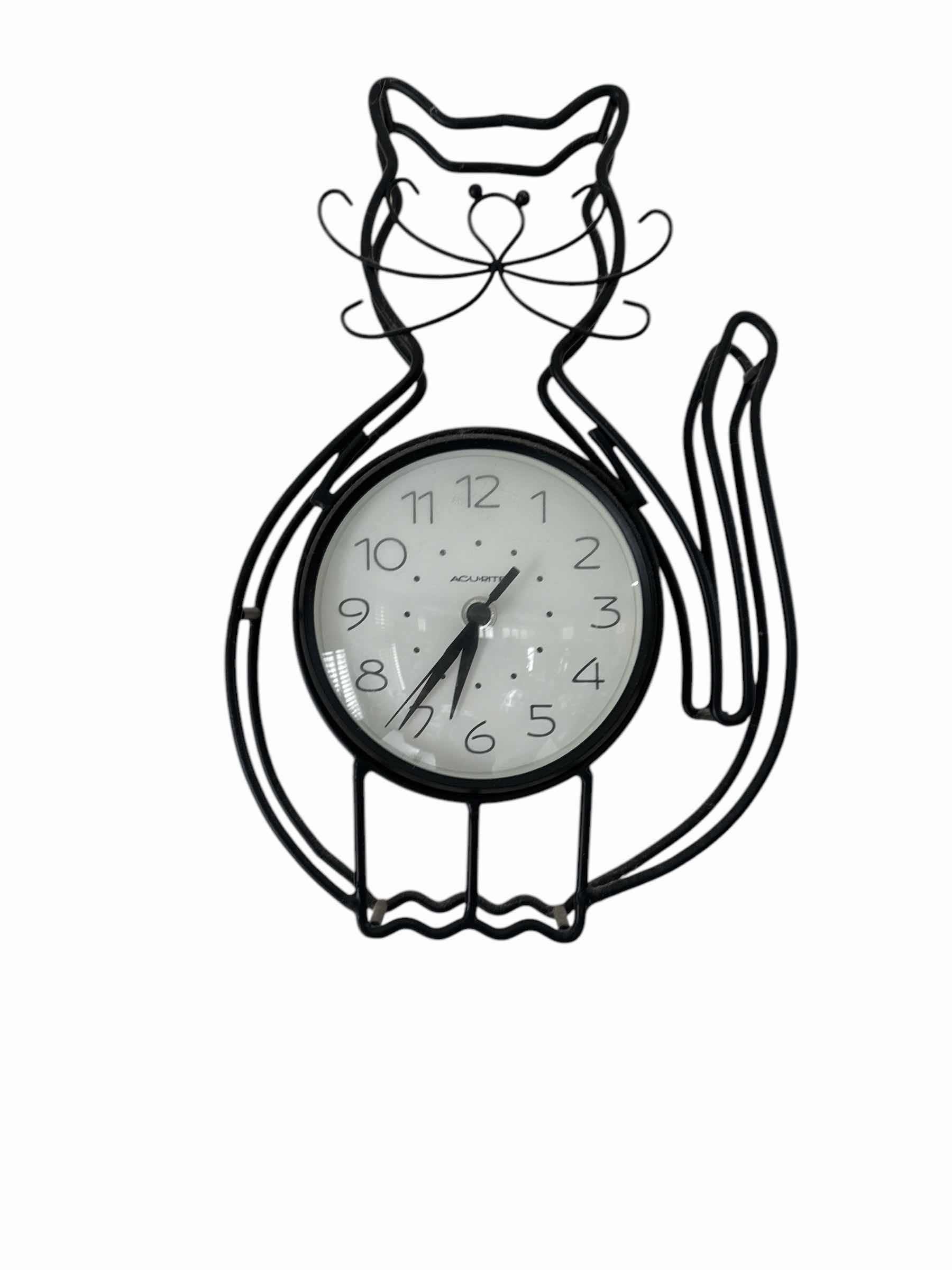 Photo 1 of 13” X 8” BLACK CAT WALL CLOCK