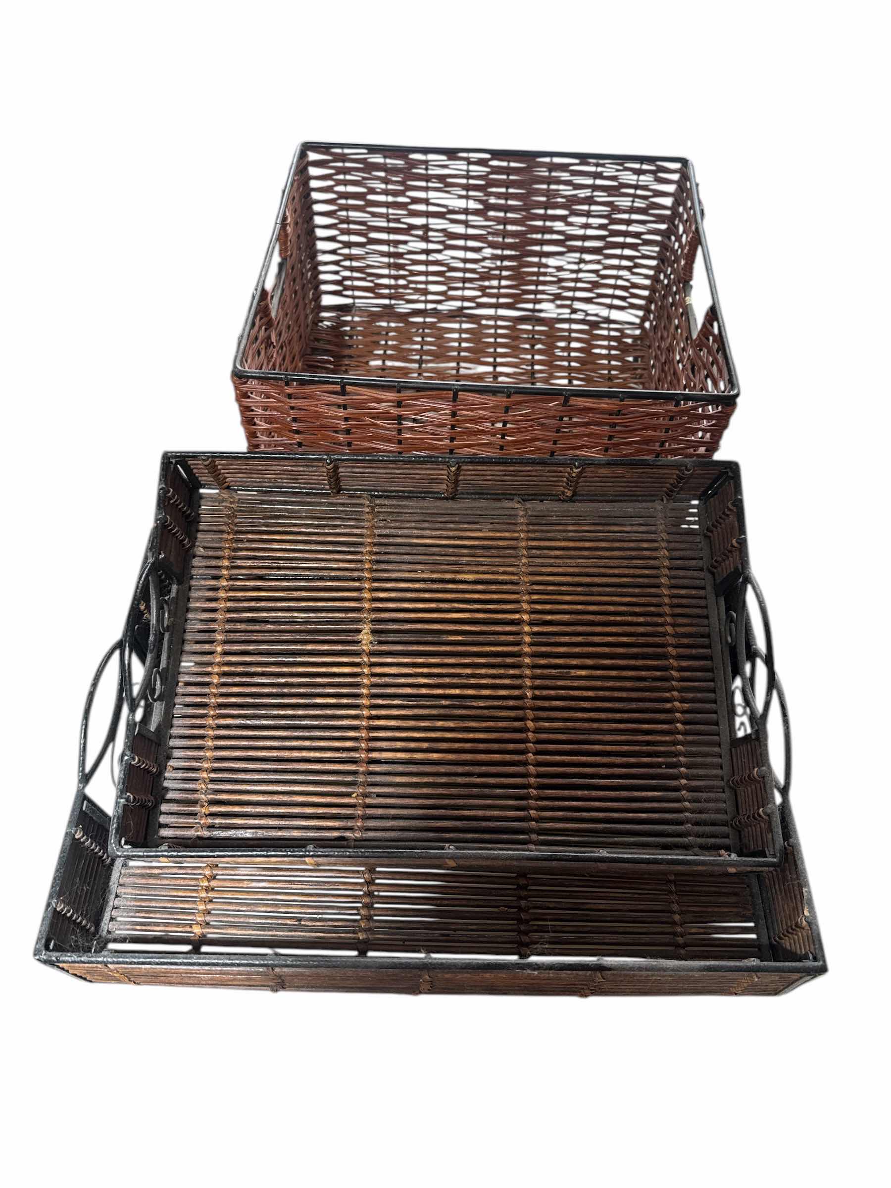 Photo 1 of METAL AND WICKER BASKETS AND TRAYS