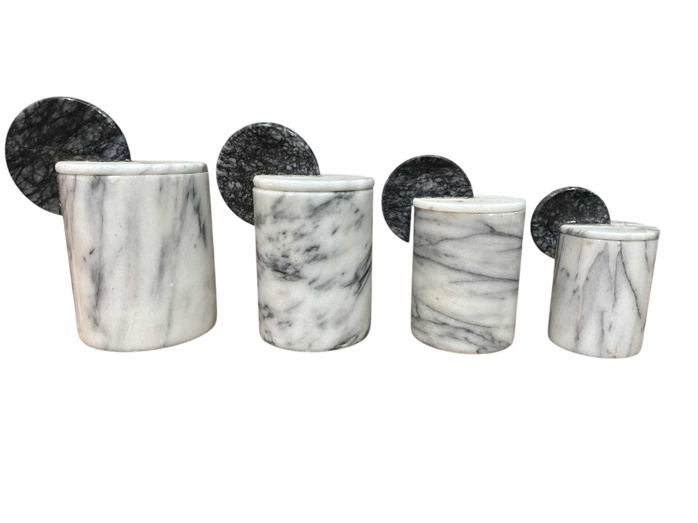 Photo 1 of 4 MARBLE CANISTERS