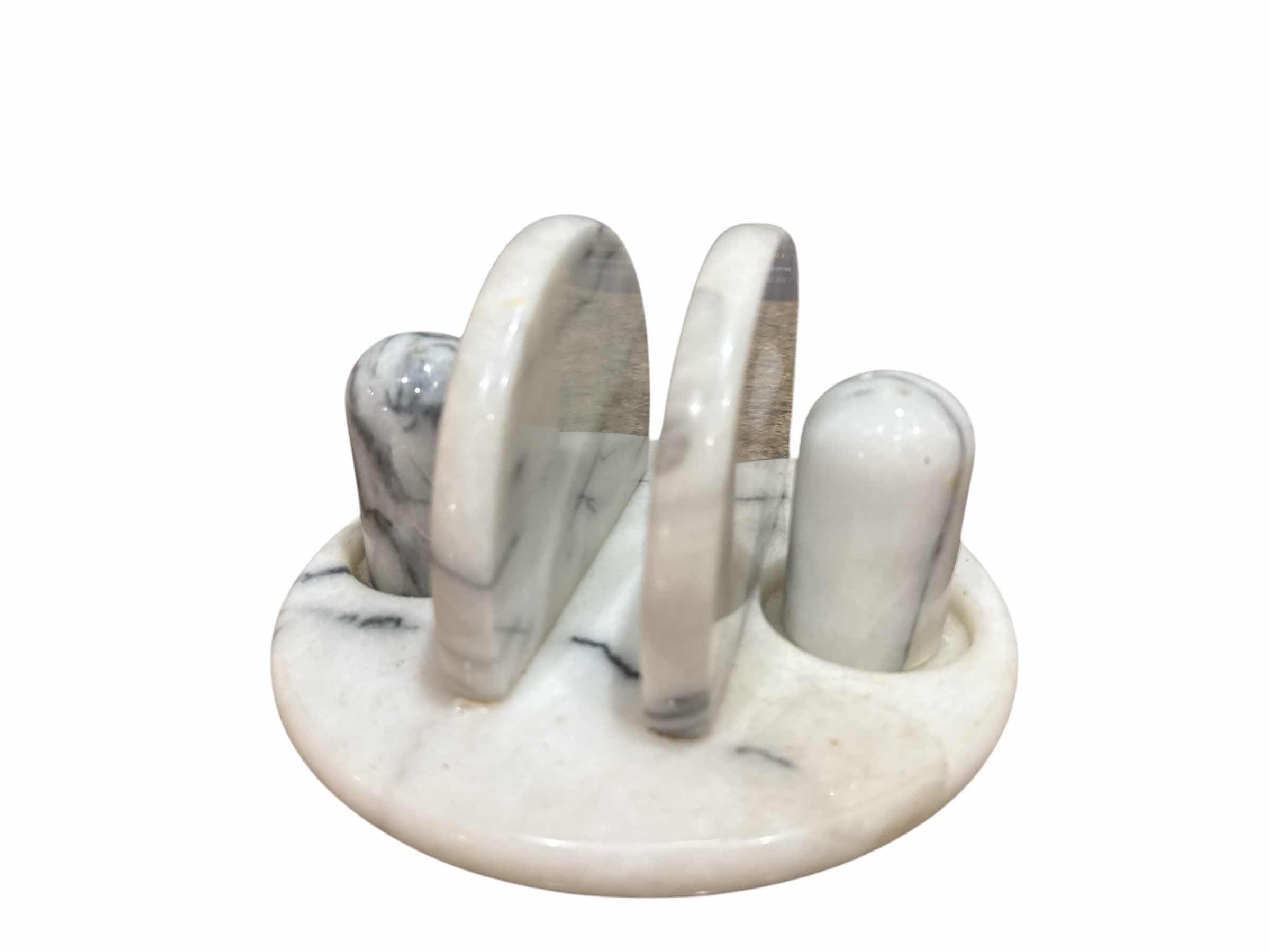 Photo 1 of BRAND NEW MARBLE LAZY SUSAN AND MARBLE NAPKIN HOLDER WITH MARBLE SALT AND PEPPER SHAKERS