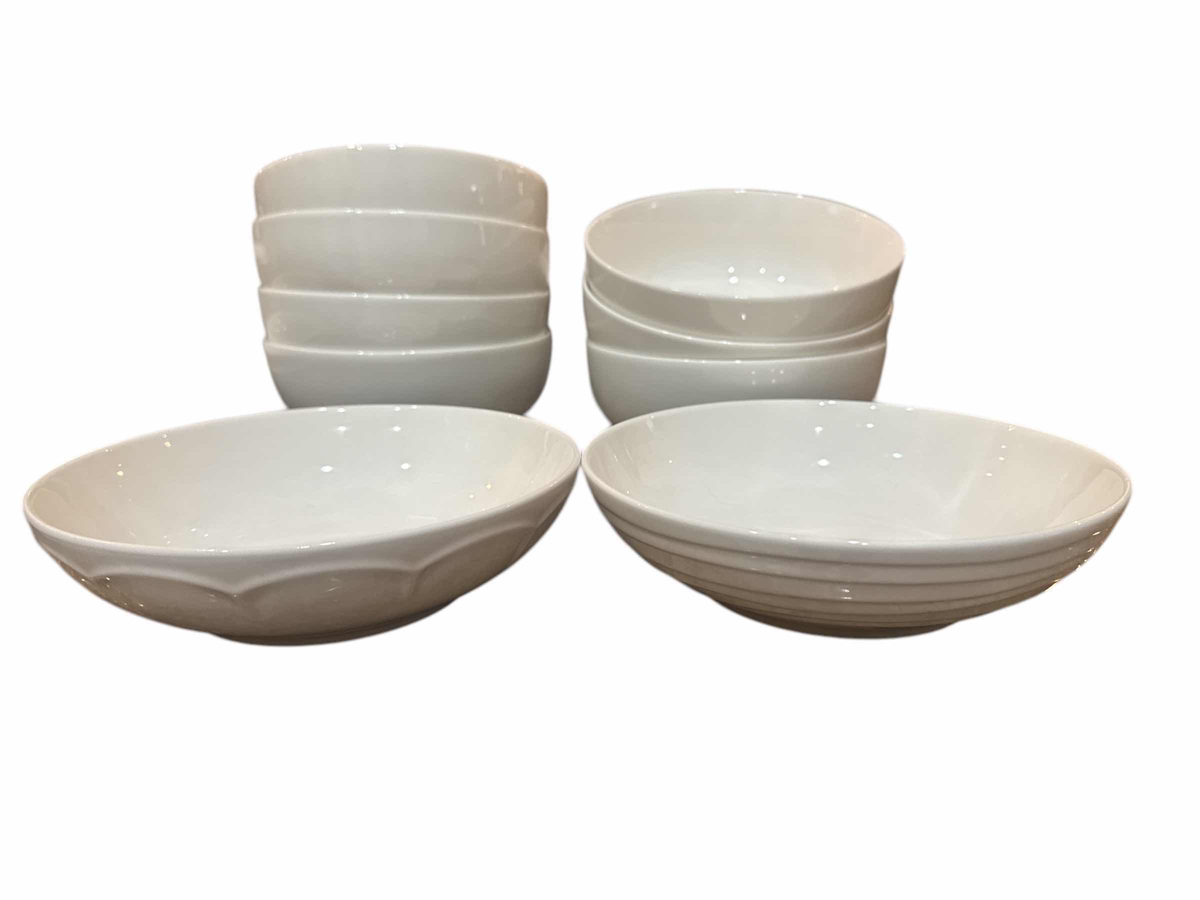 Photo 1 of 13 PIECES- WHITE SOUP BOWLS & 2 QT LIDDED WHITE SERVING DISH