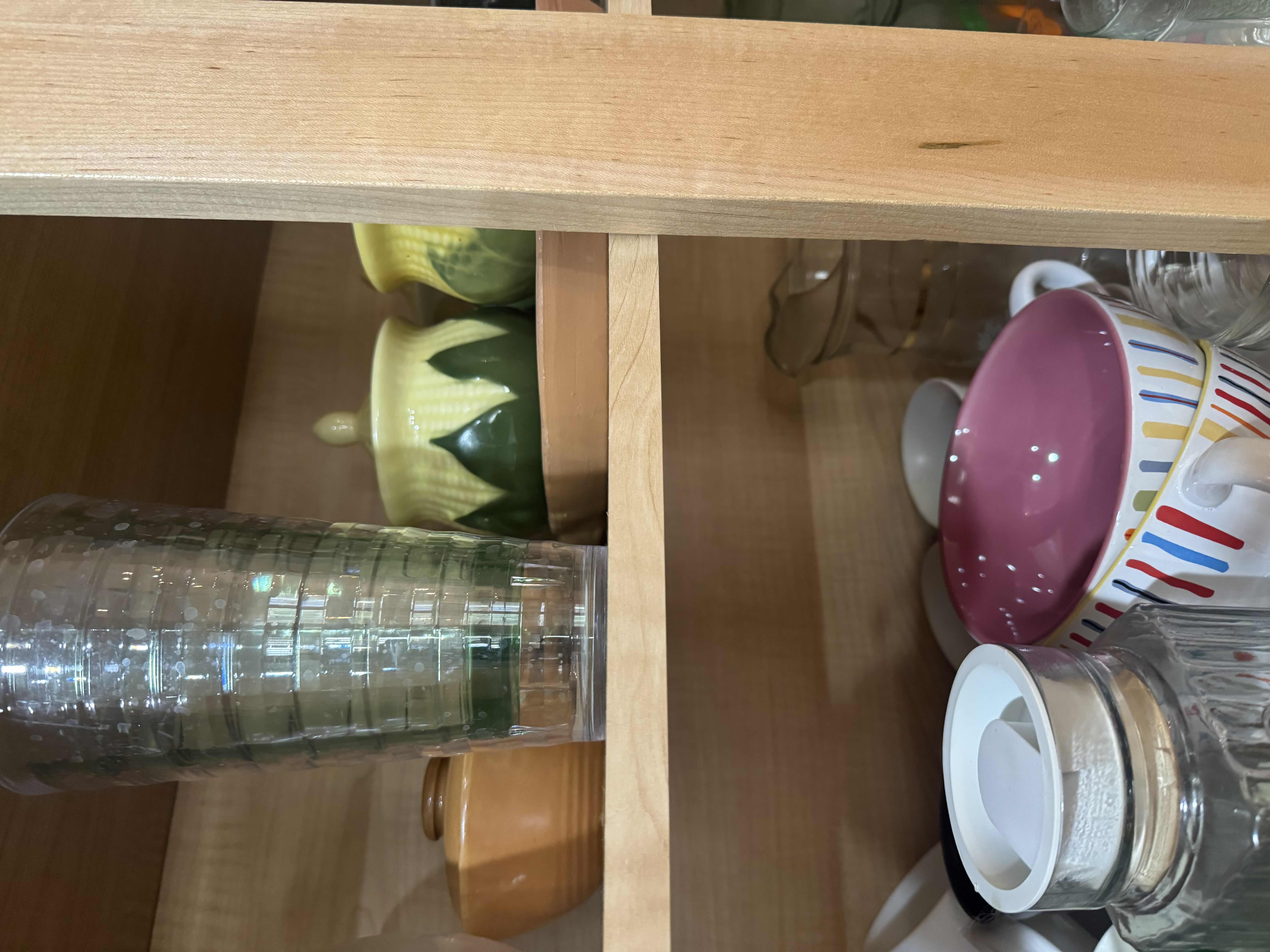 Photo 1 of CONTENTS OF CABINET- ASSORTED DRINK WARE, PITCHERS & BOWLS