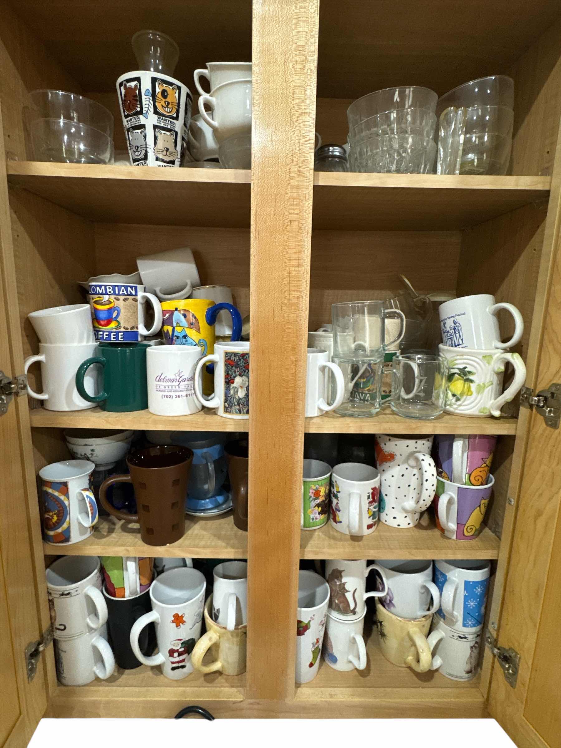 Photo 1 of CONTENTS OF CABINET- TEA AND COFFEE MUGS & BOWLS