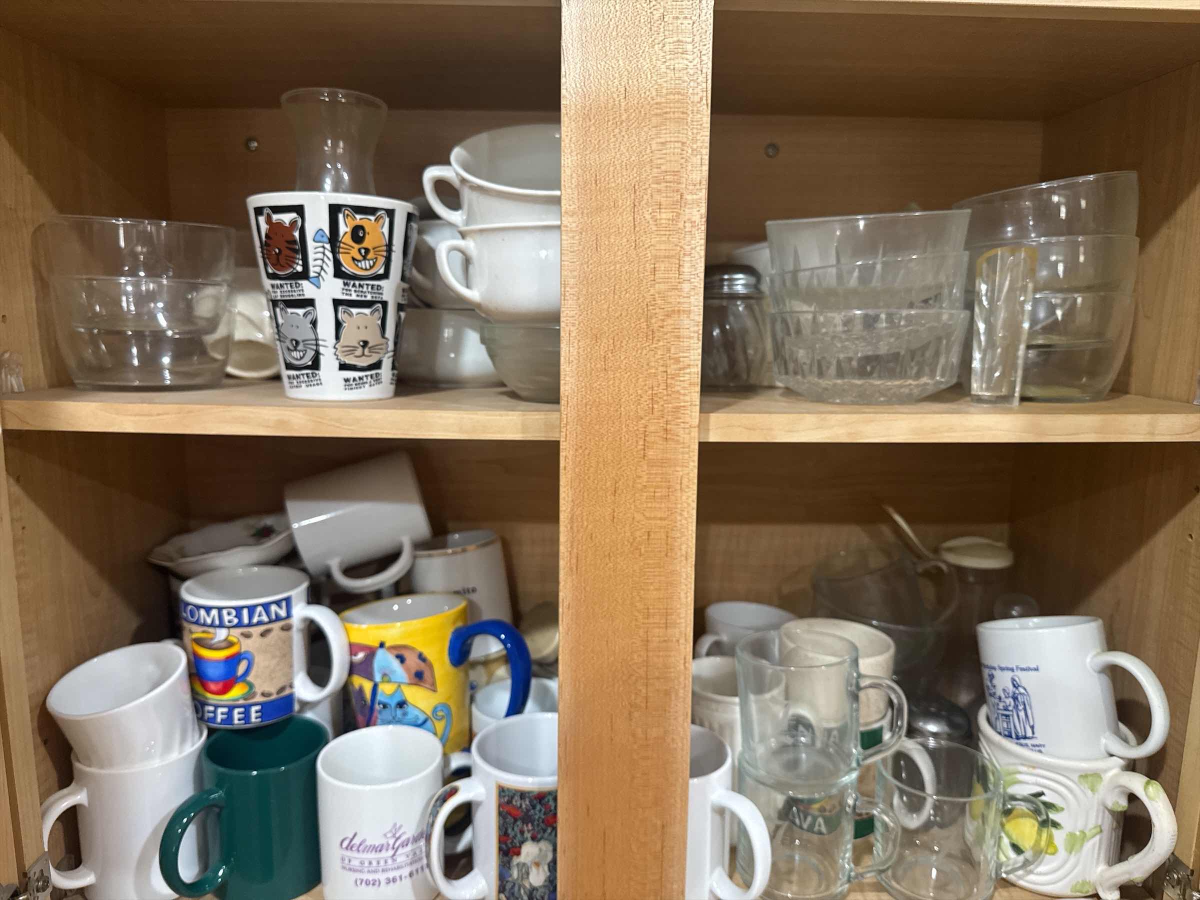 Photo 2 of CONTENTS OF CABINET- TEA AND COFFEE MUGS & BOWLS