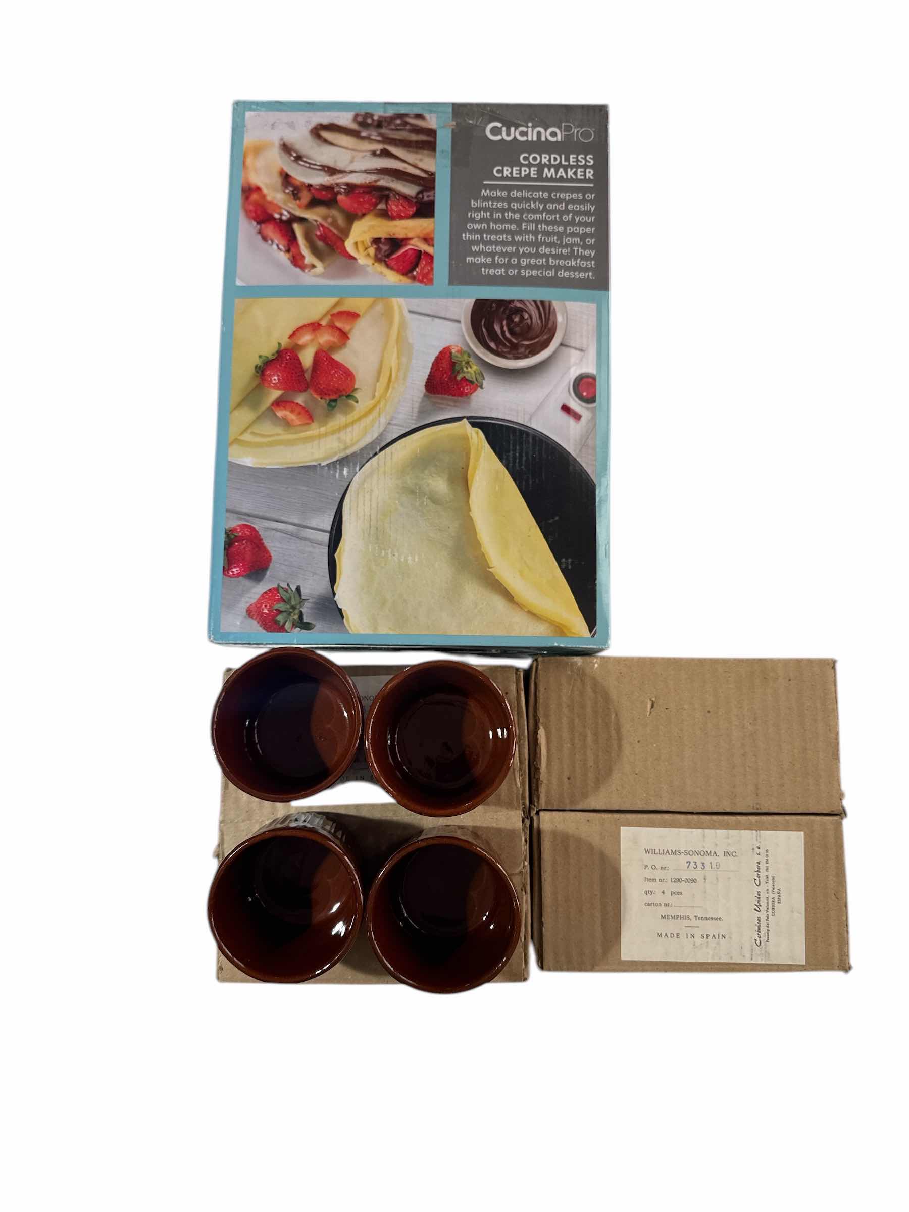 Photo 1 of CORDLESS CREPE MAKER & 8 MADE IN SPAIN RAMEKINS