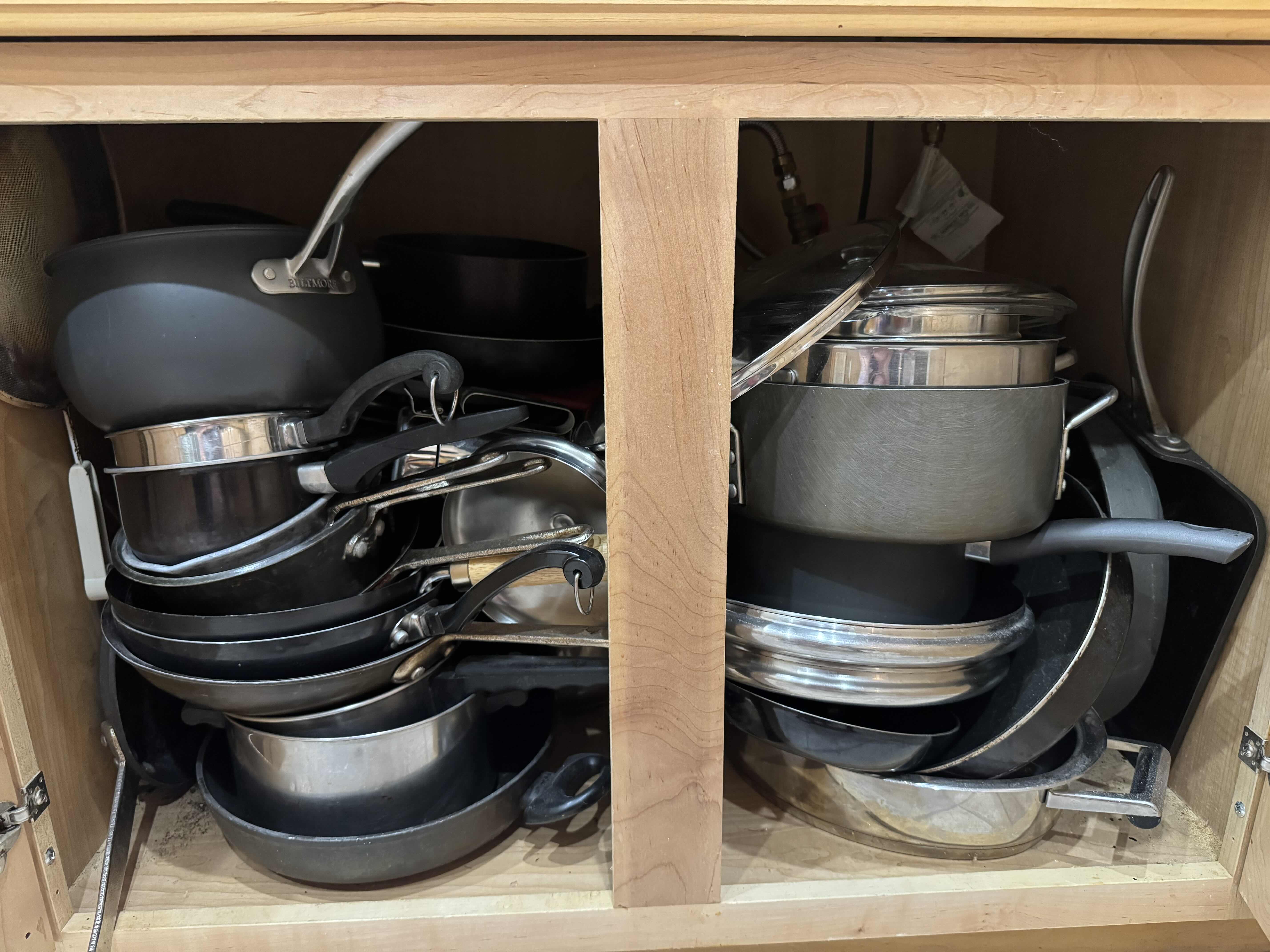 Photo 1 of CONTENTS OF CABINET- POTS & PANS