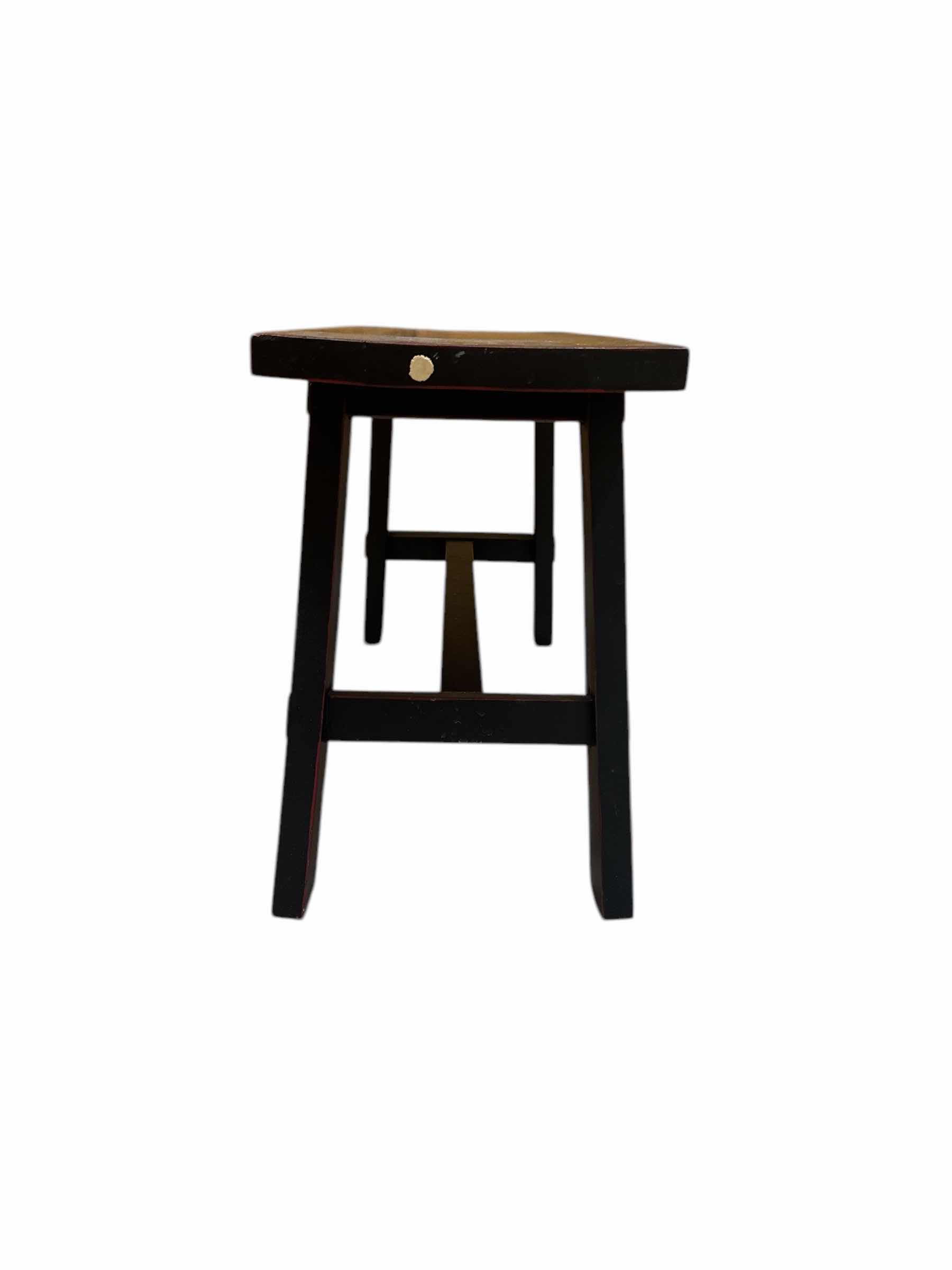 Photo 1 of BLACK WOOD STOOL 28” X 10” H16”