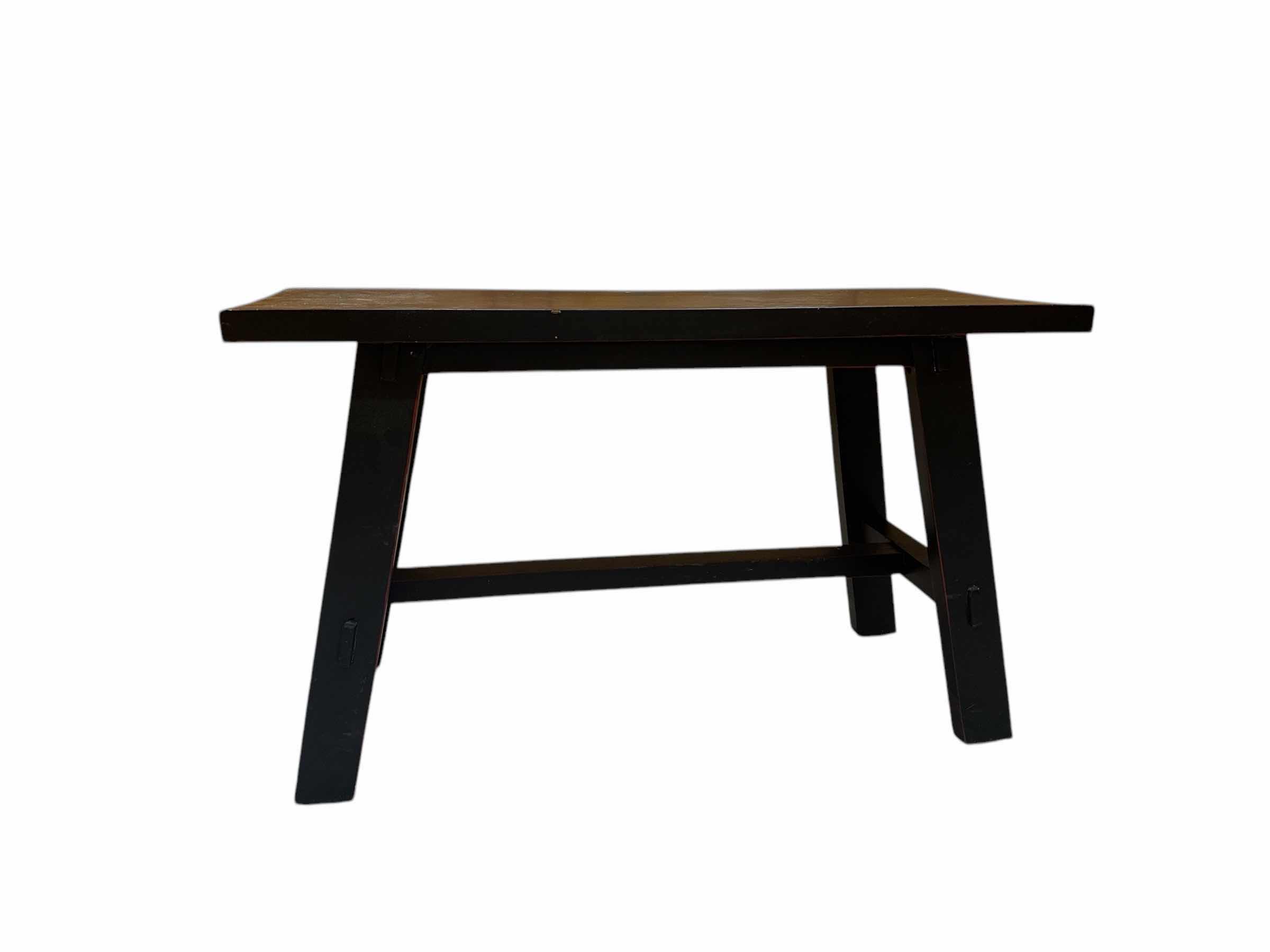 Photo 1 of BLACK WOOD STOOL 28” X 10” H16”