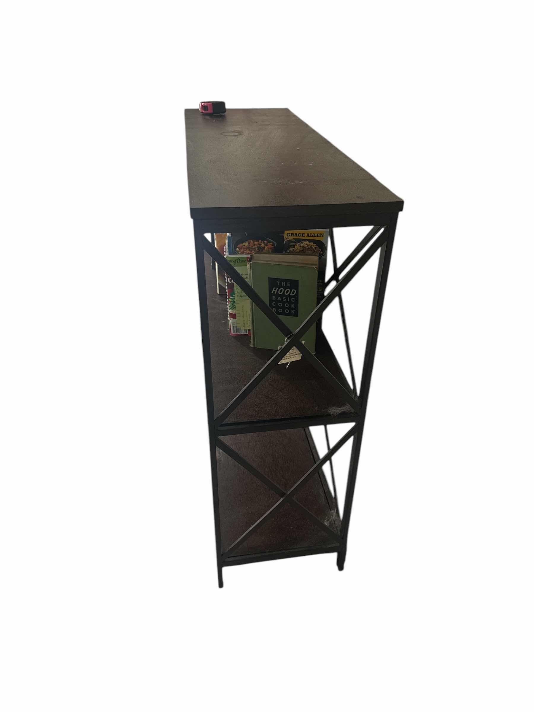 Photo 2 of METAL AND WOOD SHELF (CONTENTS NOT INCLUDED) 37“ x 12“ H 34”