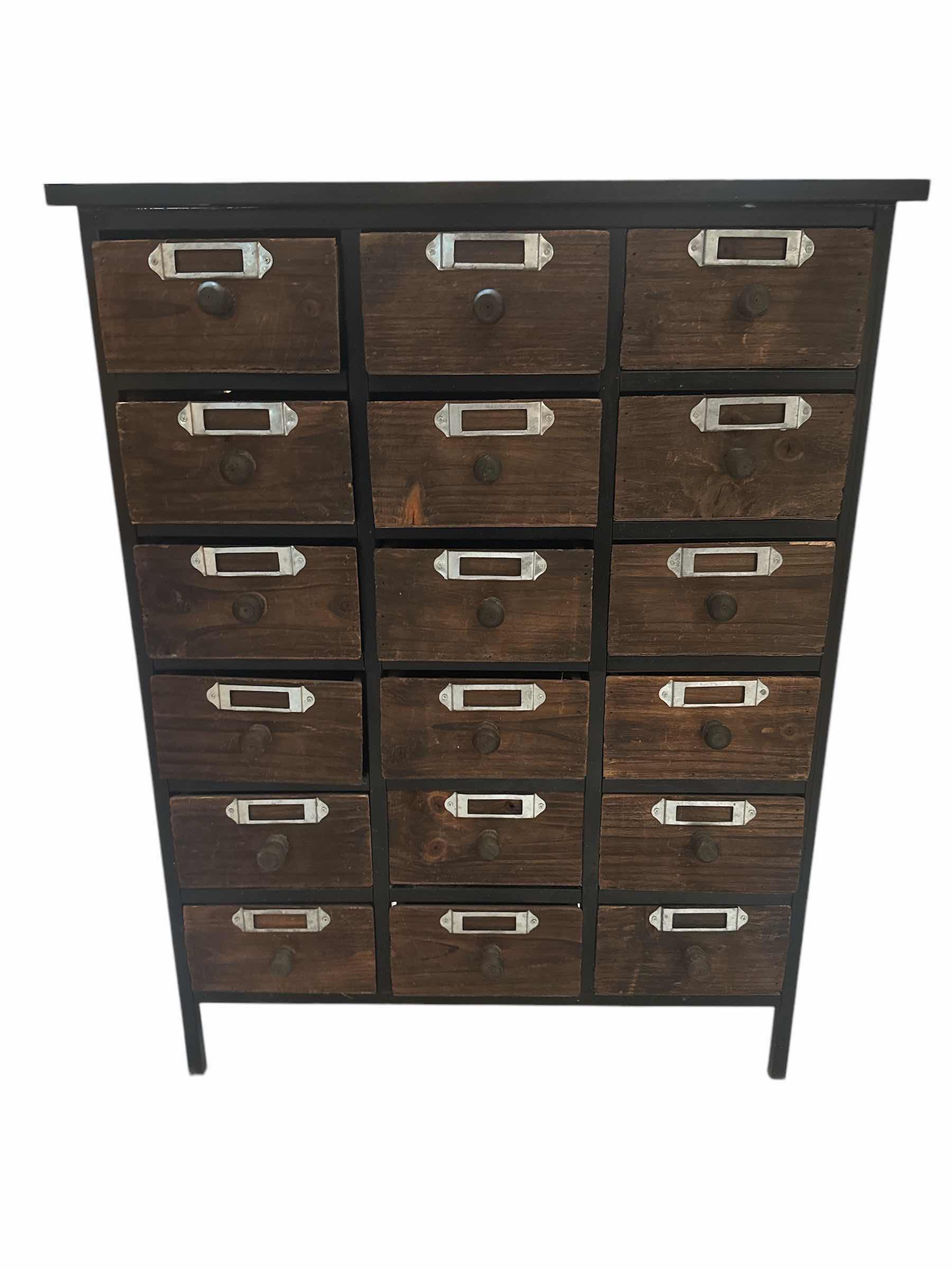 Photo 1 of CARD CATALOG STYLE CABINET IN WOOD & METAL 25“ x 12“ H 32”