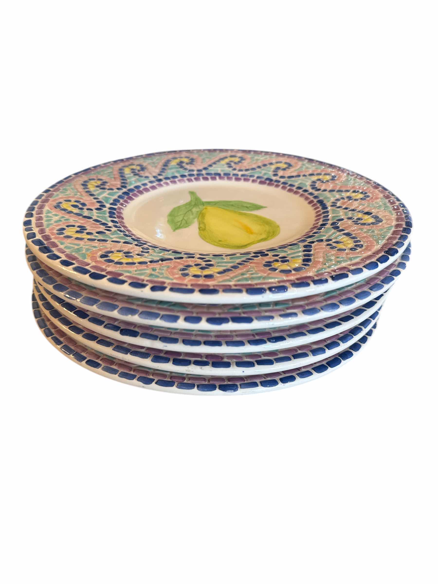 Photo 1 of 5 LOTUS 1996 MOSAIC FRUIT PLATES-HOME DECOR