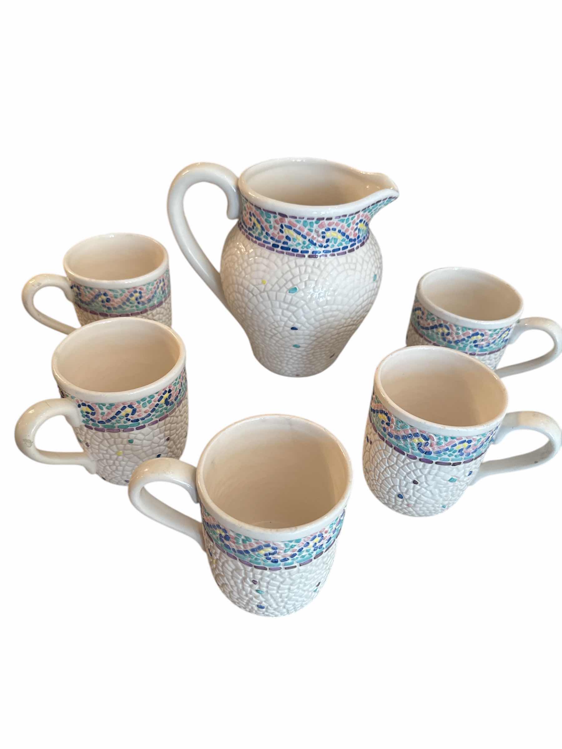 Photo 1 of PITCHER & 5 CUPS OF LOTUS 1996 MOSAIC