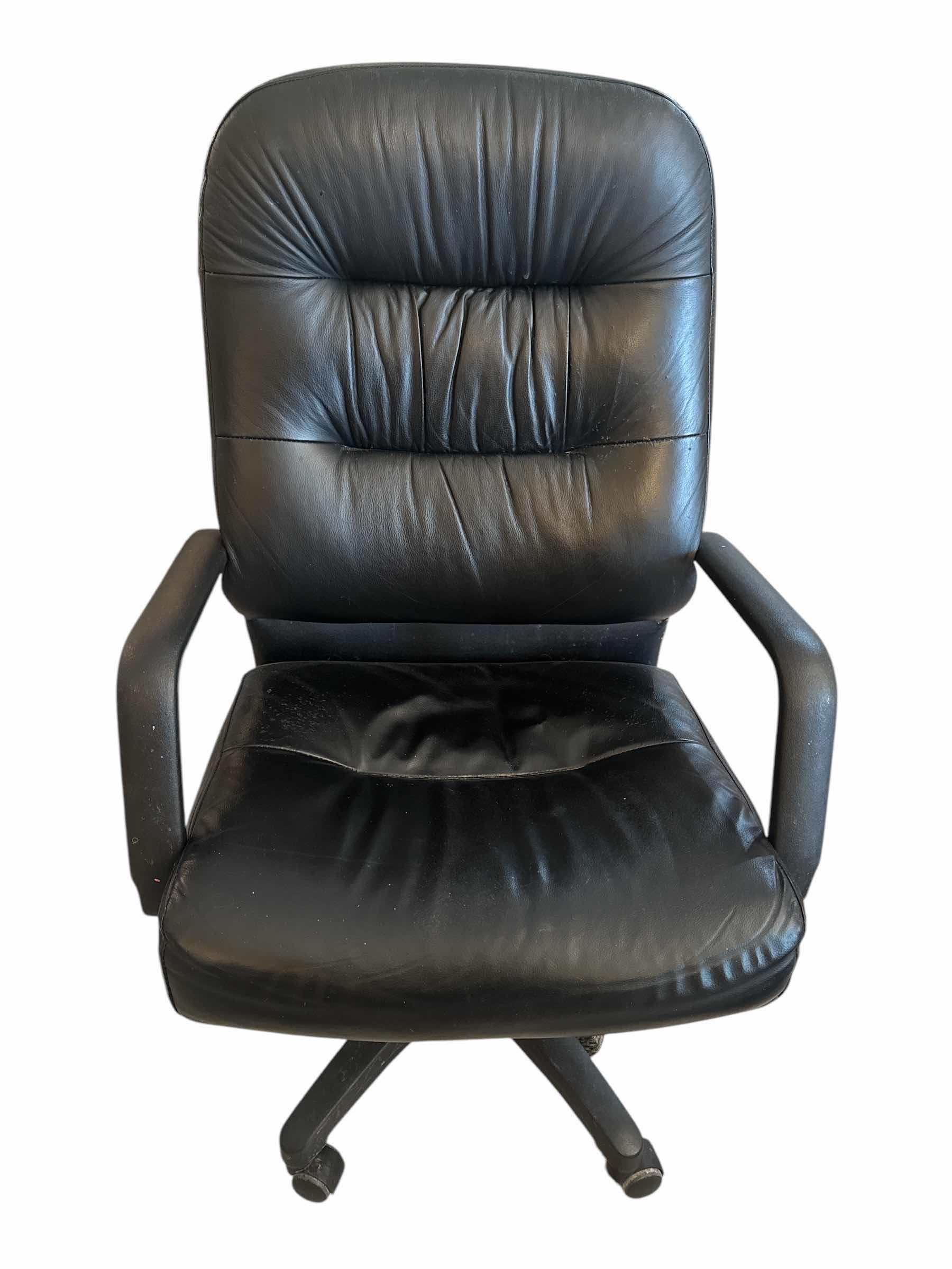 Photo 1 of BLACK LEATHER OFFICE CHAIR