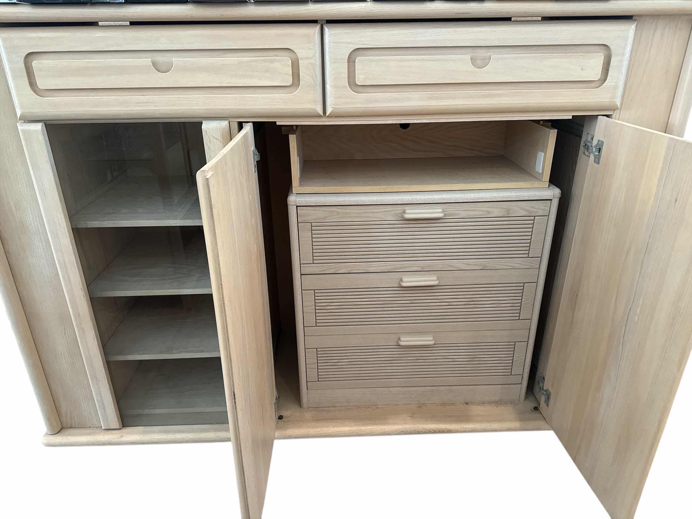 Photo 1 of MAPLE COLORED MID CENTURY STORAGE CABINET 73” X 24” H 53”