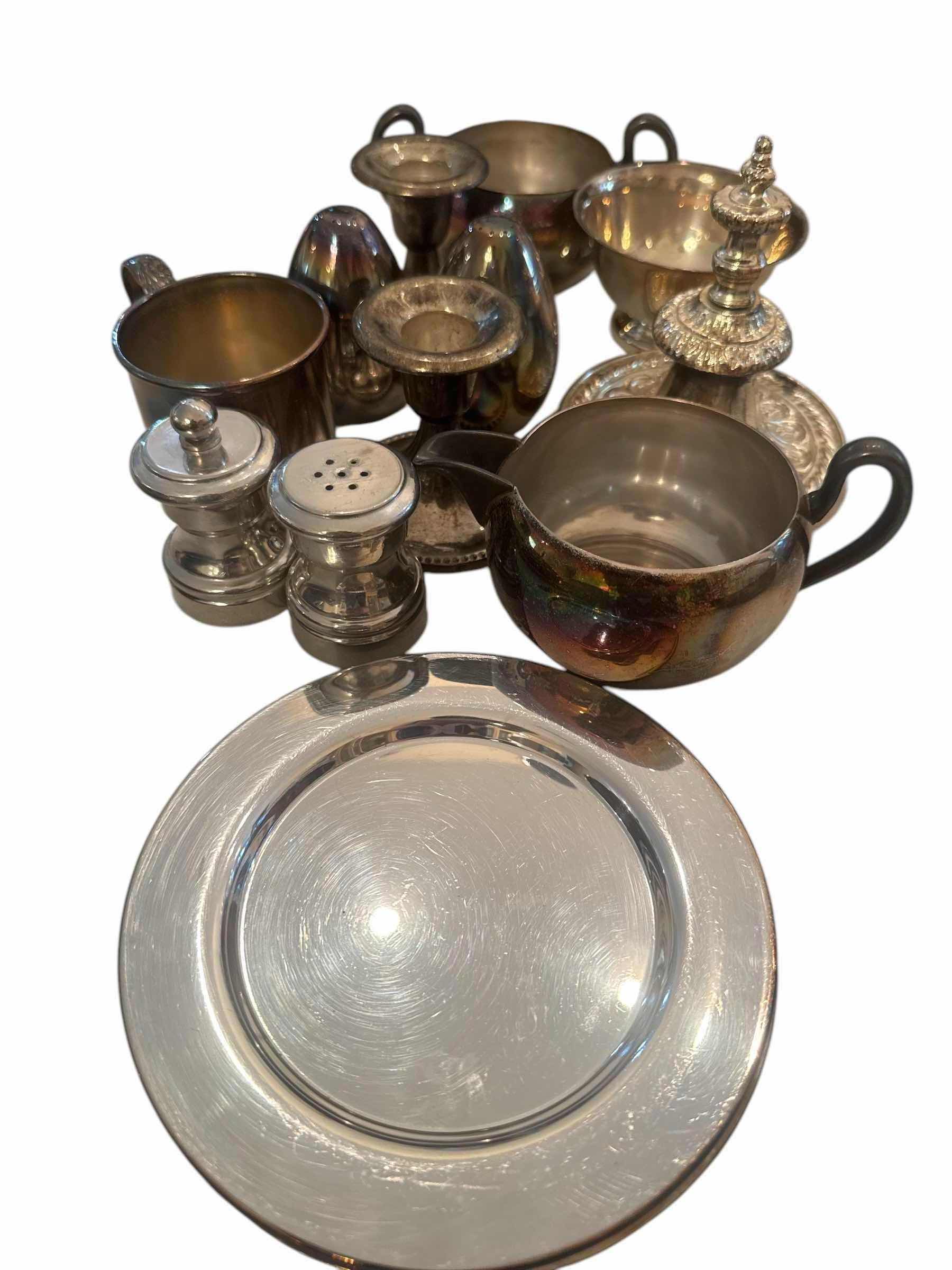Photo 1 of 12 PCS-VINTAGE SILVER-PLATED SERVE-WARE & CANDLEHOLDERS