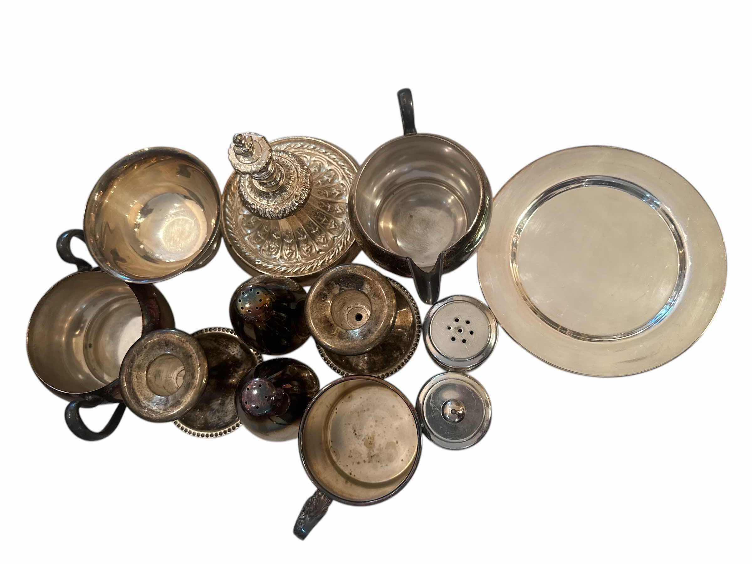 Photo 1 of 12 PCS-VINTAGE SILVER-PLATED SERVE-WARE & CANDLEHOLDERS