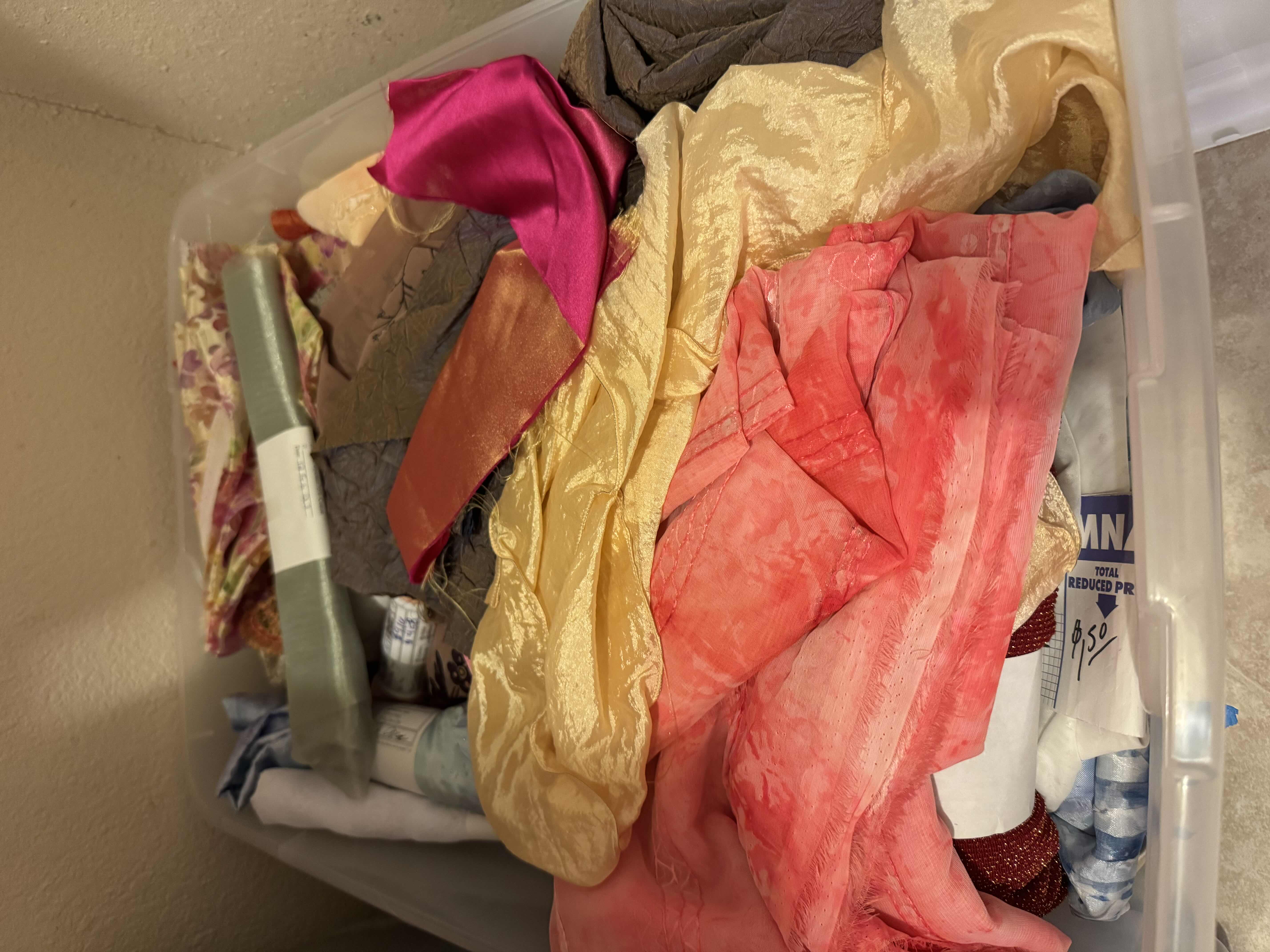 Photo 1 of 58 QT TOTE OF FABRIC