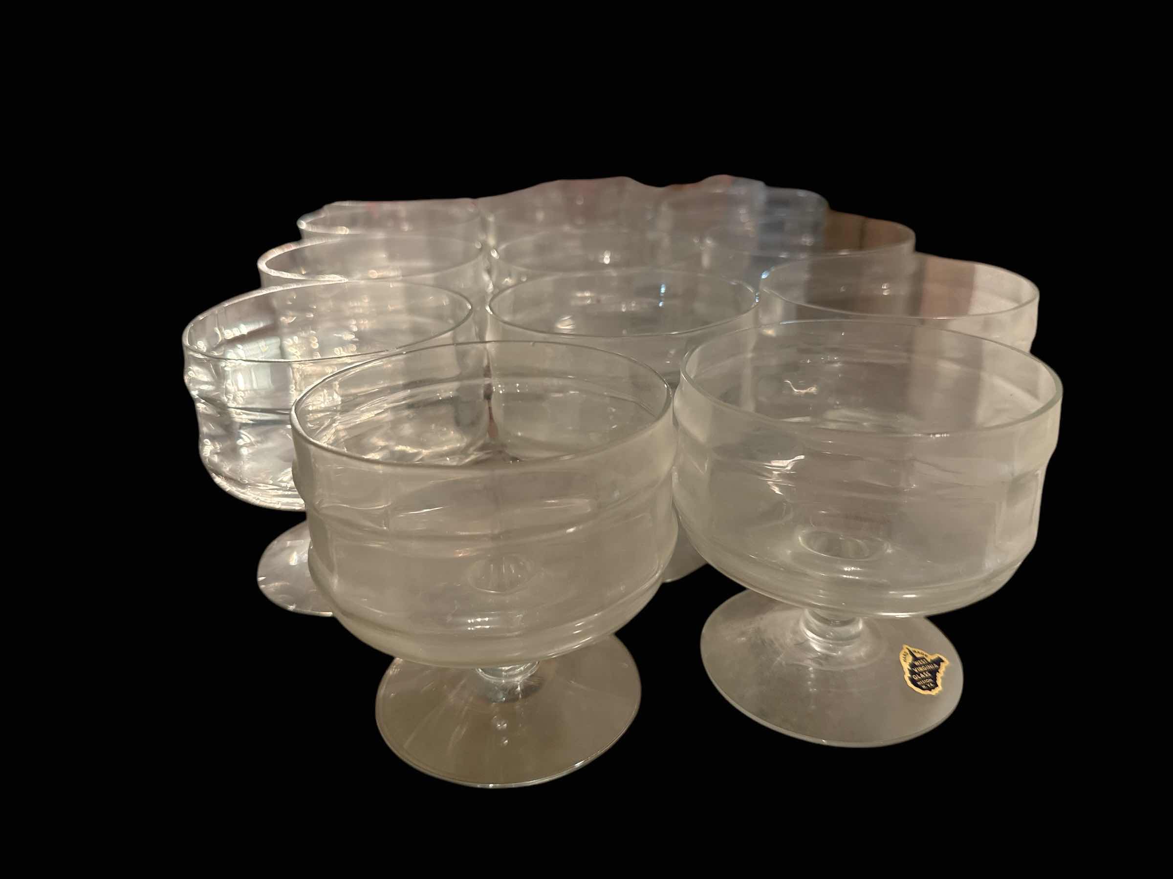 Photo 1 of 8 PIECES OF WEST VIRGINIA GLASS STEMWARE