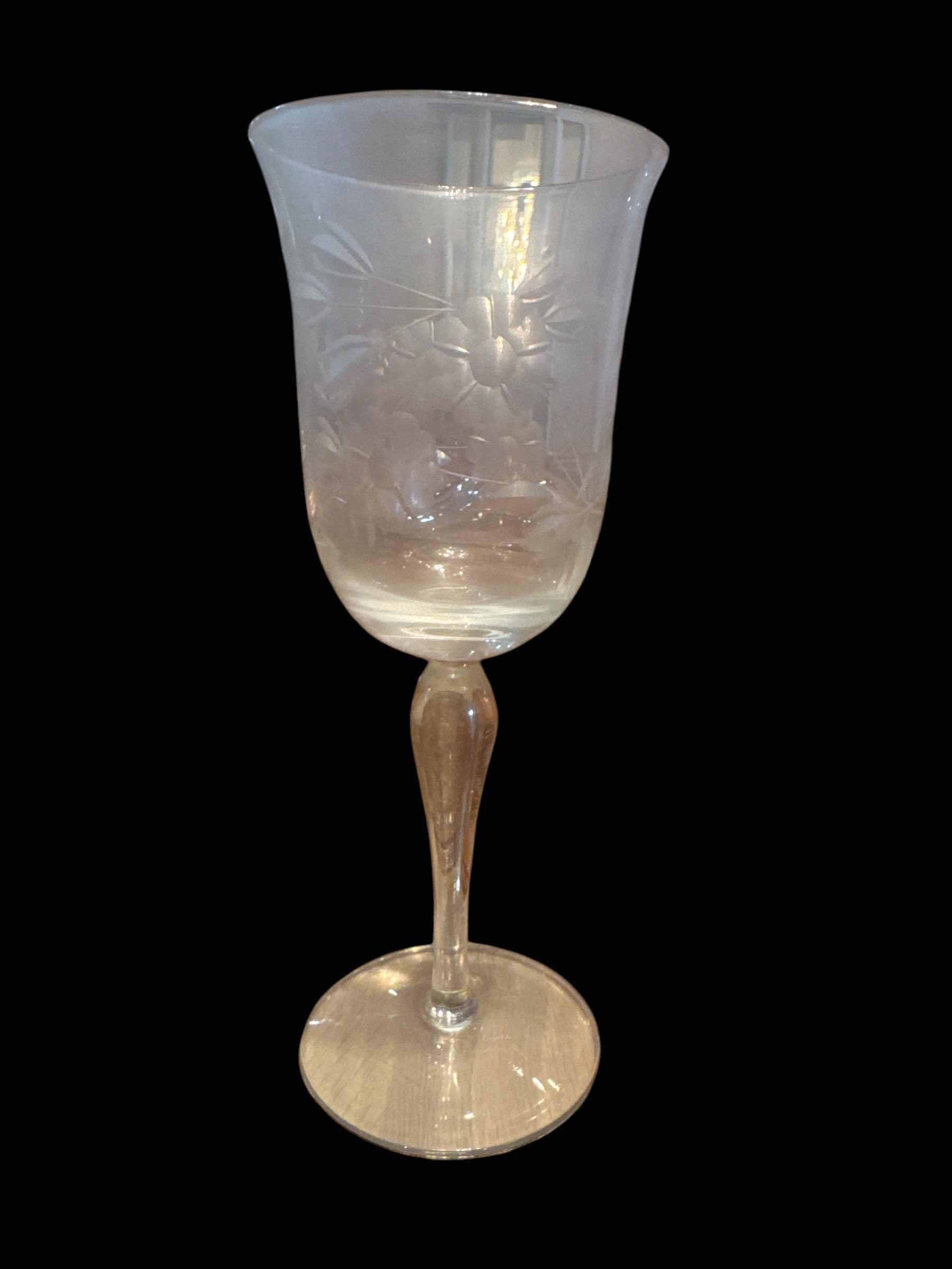 Photo 1 of 11 FLORAL ETCHED WINE GOBLETS