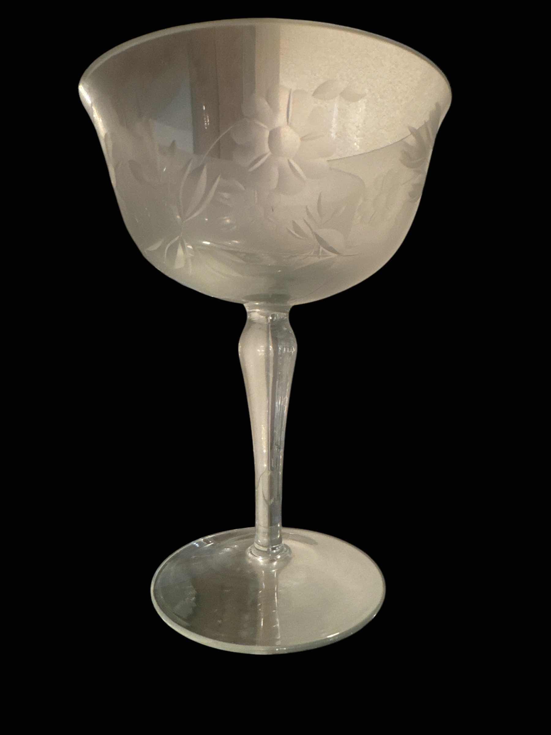 Photo 1 of 11 FLORAL ETCHED CHAMPAGNE GLASSES