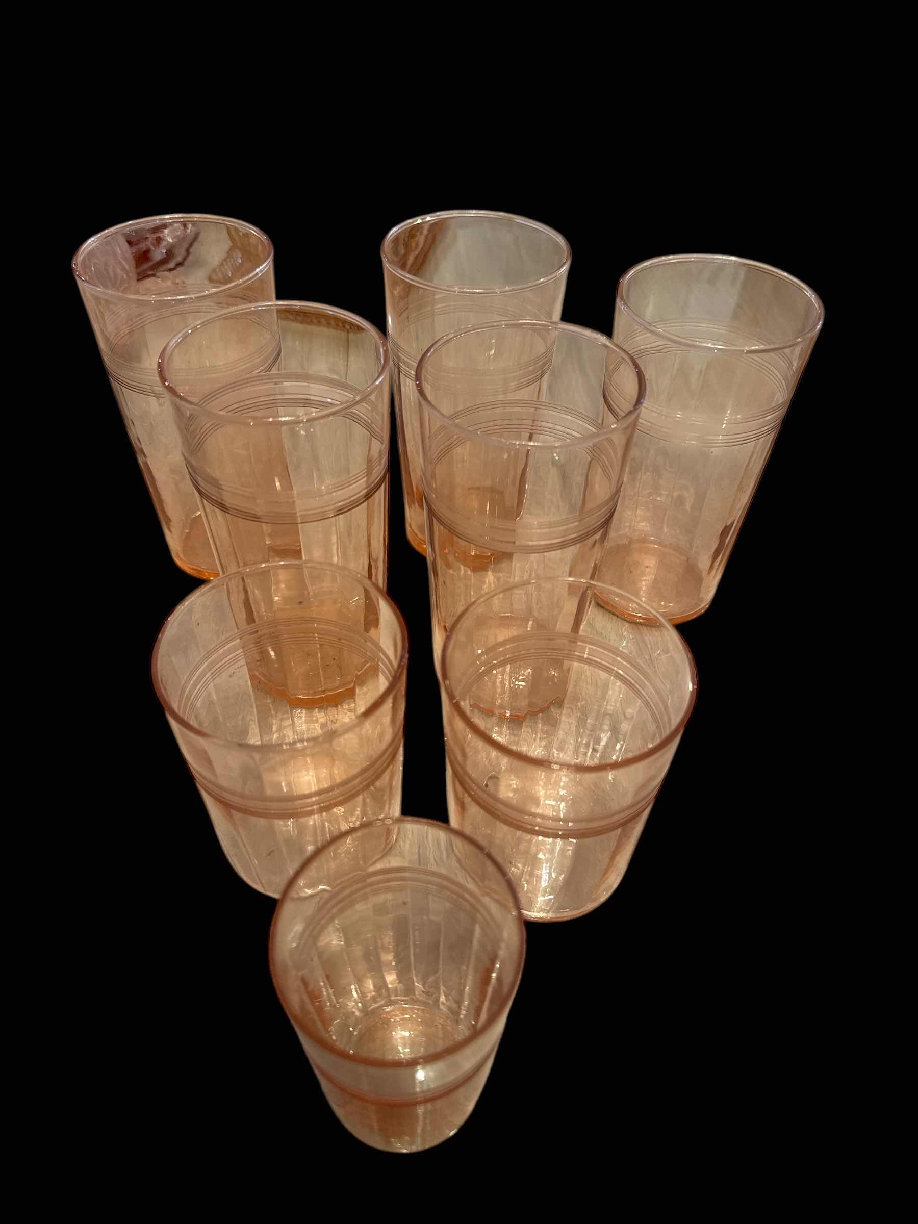 Photo 1 of 8 PINK DEPRESSION GLASS GLASSES
