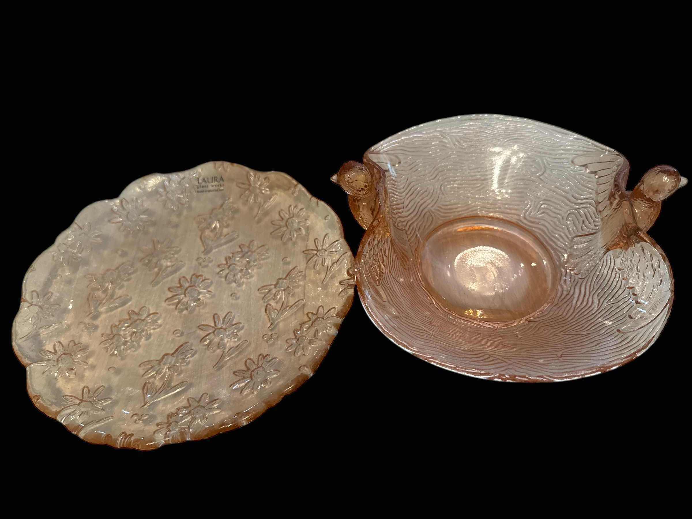 Photo 1 of 3 PIECES OF PINK DEPRESSION GLASS, SOME MADE IN ITALY