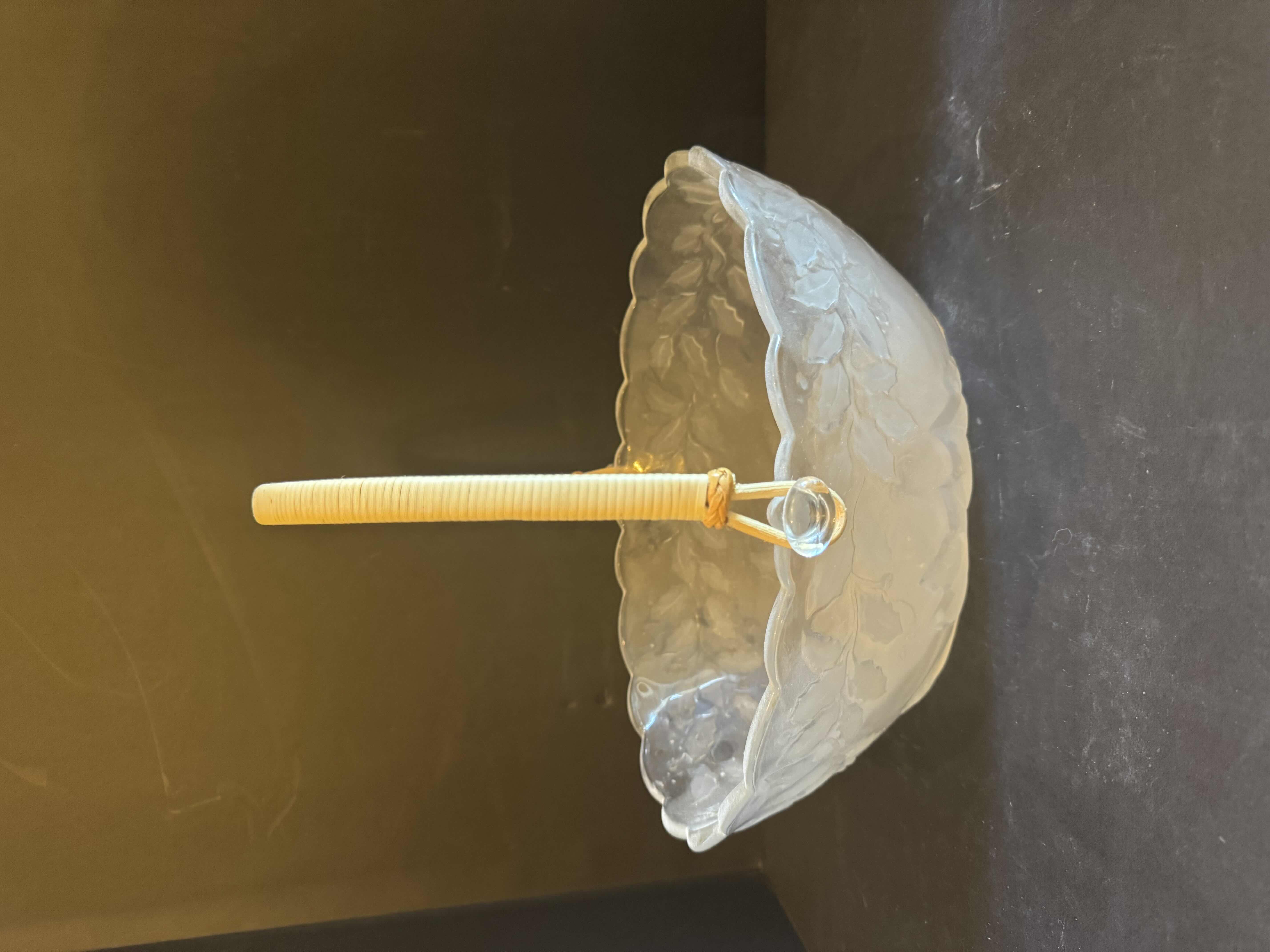 Photo 3 of ASSORTED VINTAGE GLASS, FRUIT BOWL BASKET, 3 CANDY DISHES, CANDLE HOLDER, 5 ITEMS

FRUIT BOWL BASKET
11” X 8.5” XH4.5”