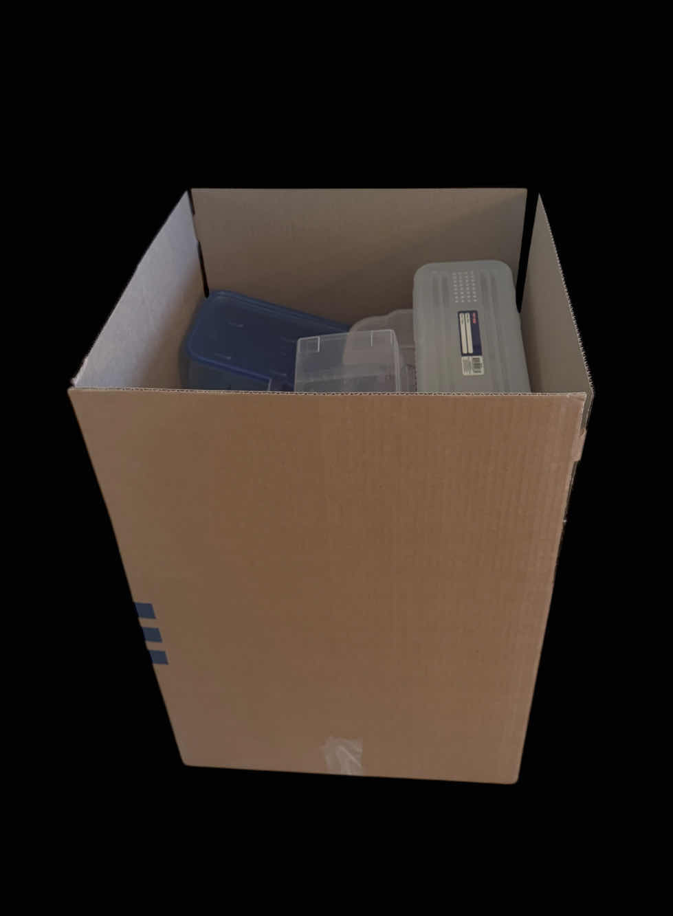 Photo 1 of BOX OF SMALL PLASTIC CONTAINERS, ASSORTED