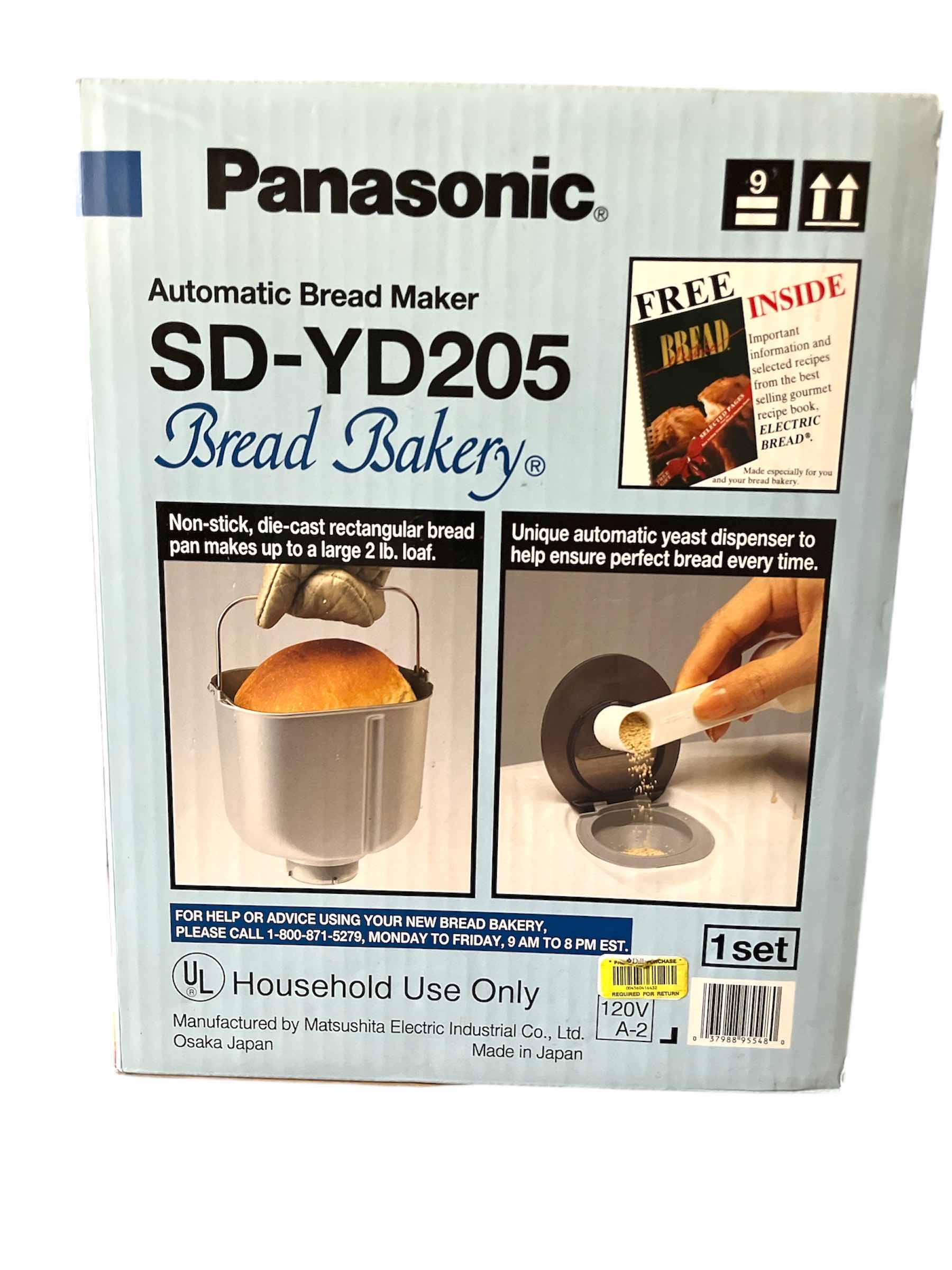 Photo 2 of ANTIQUE PANASONIC AUTOMATIC BREAD MAKER SD-YD205 MODEL NEW IN ORIGINAL BOX