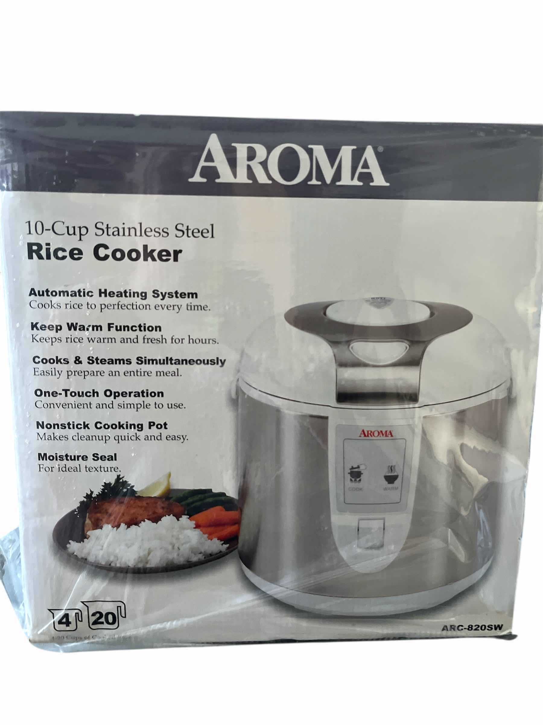 Photo 1 of AROMA 10 CUP STAINLESS STEEL RICE COOKER ARC-820SW