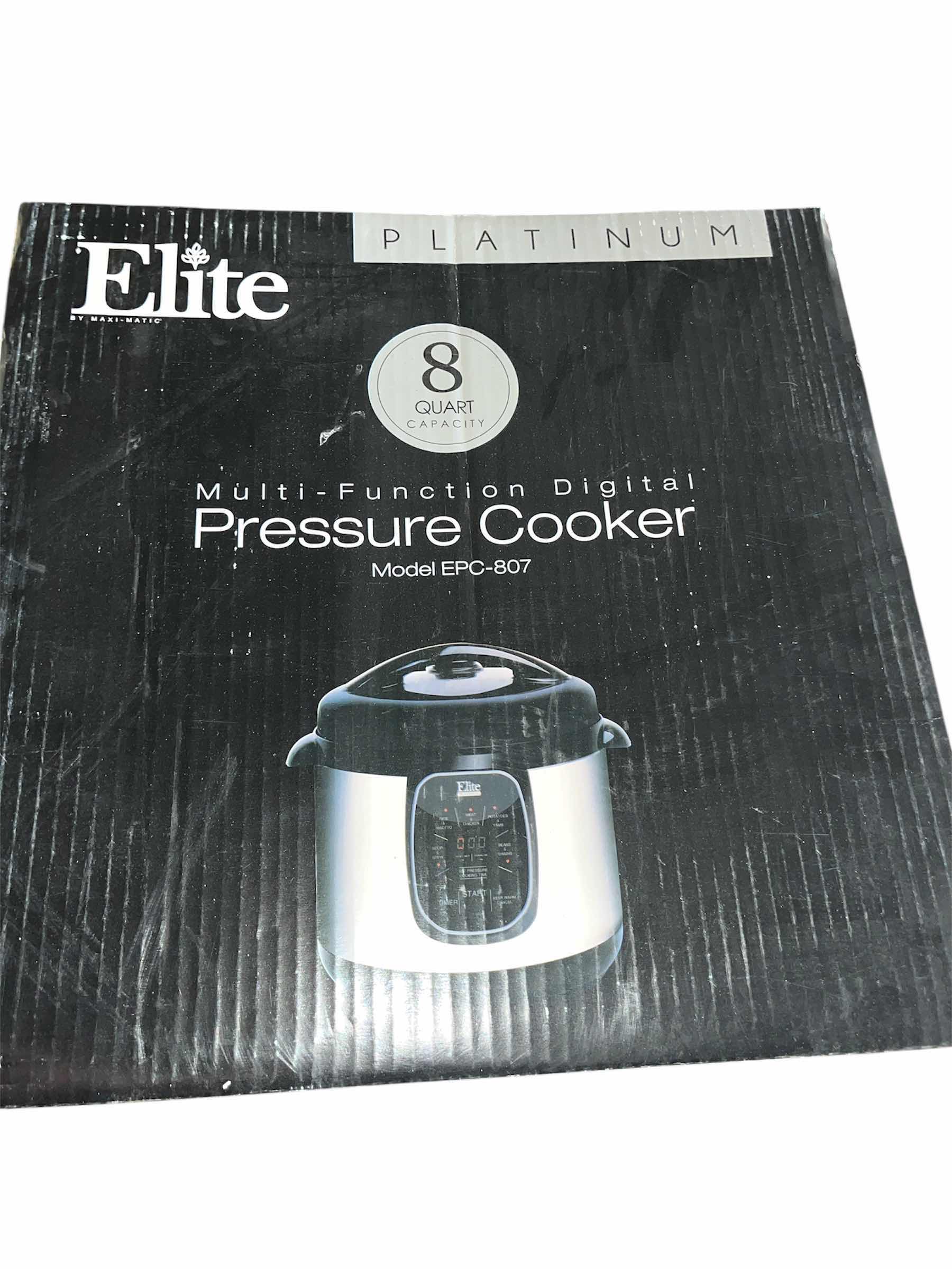 Photo 3 of ELITE PLATINUM 8QT MULTI FUNCTIONAL DIGITAL PRESSURE COOKER MODEL EPC-807
